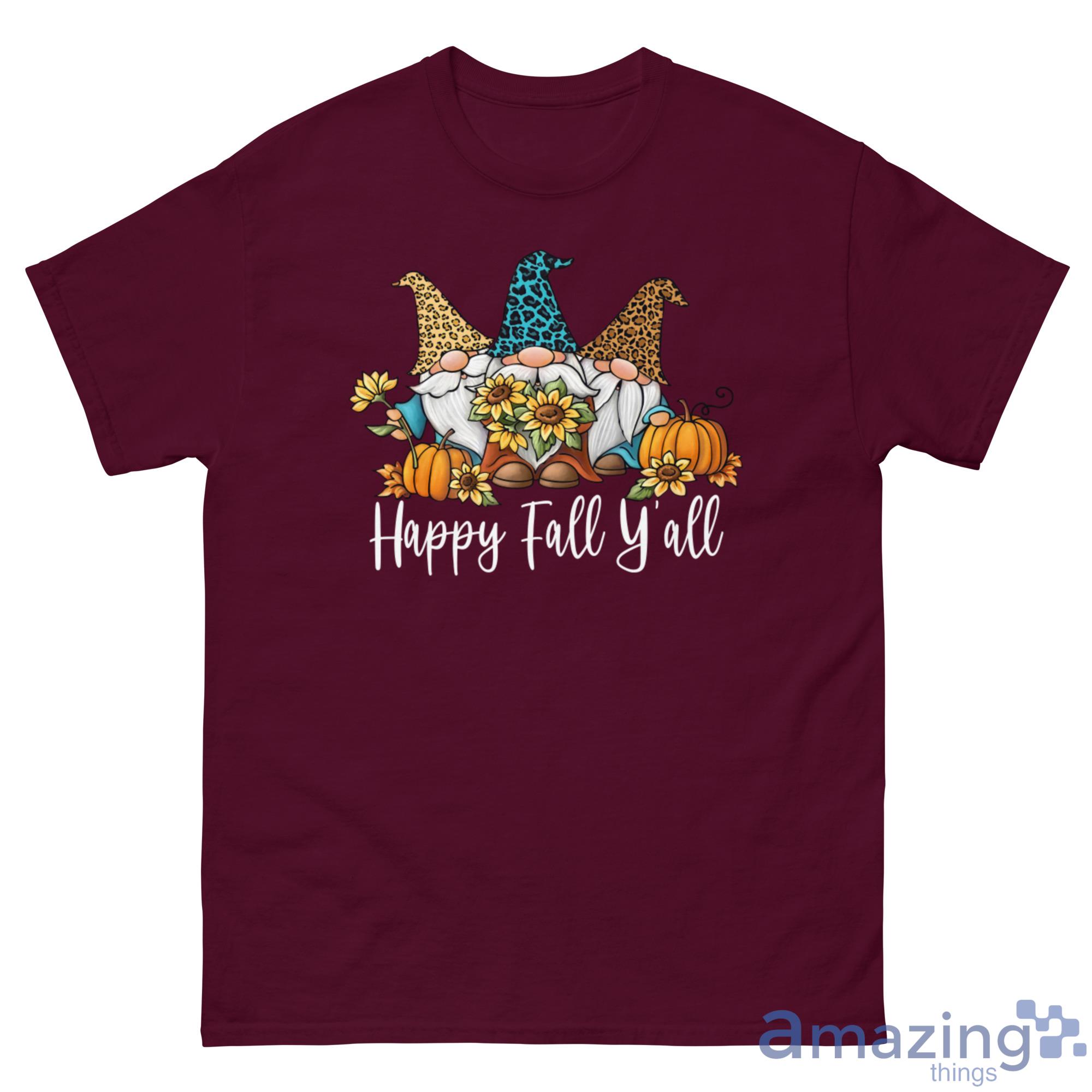 Gnome Sunflower Happy Fall Y'all Shirt Christmas Sweatshirt image Gnome Sunflower Happy Fall Y'all Shirt Christmas Sweatshirt