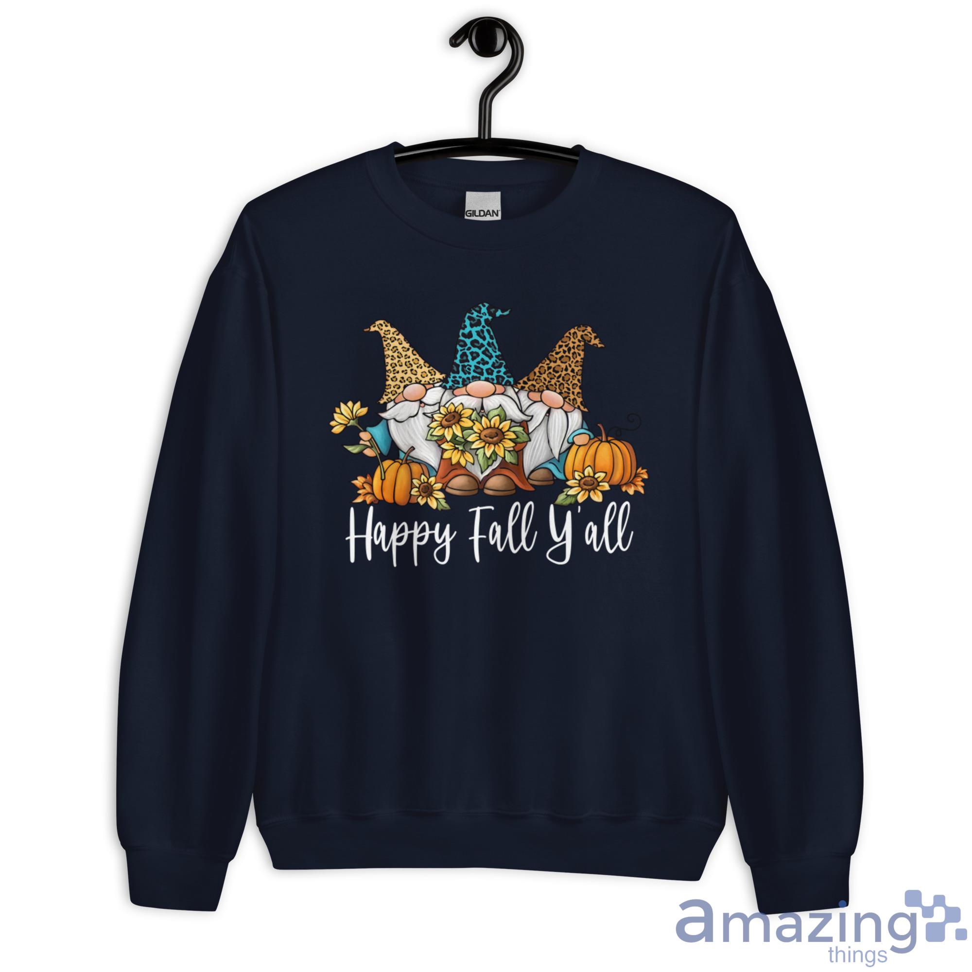 Gnome Sunflower Happy Fall Y'all Shirt Christmas Sweatshirt - G180 Unisex Heavy Blend Crewneck Sweatshirt-1