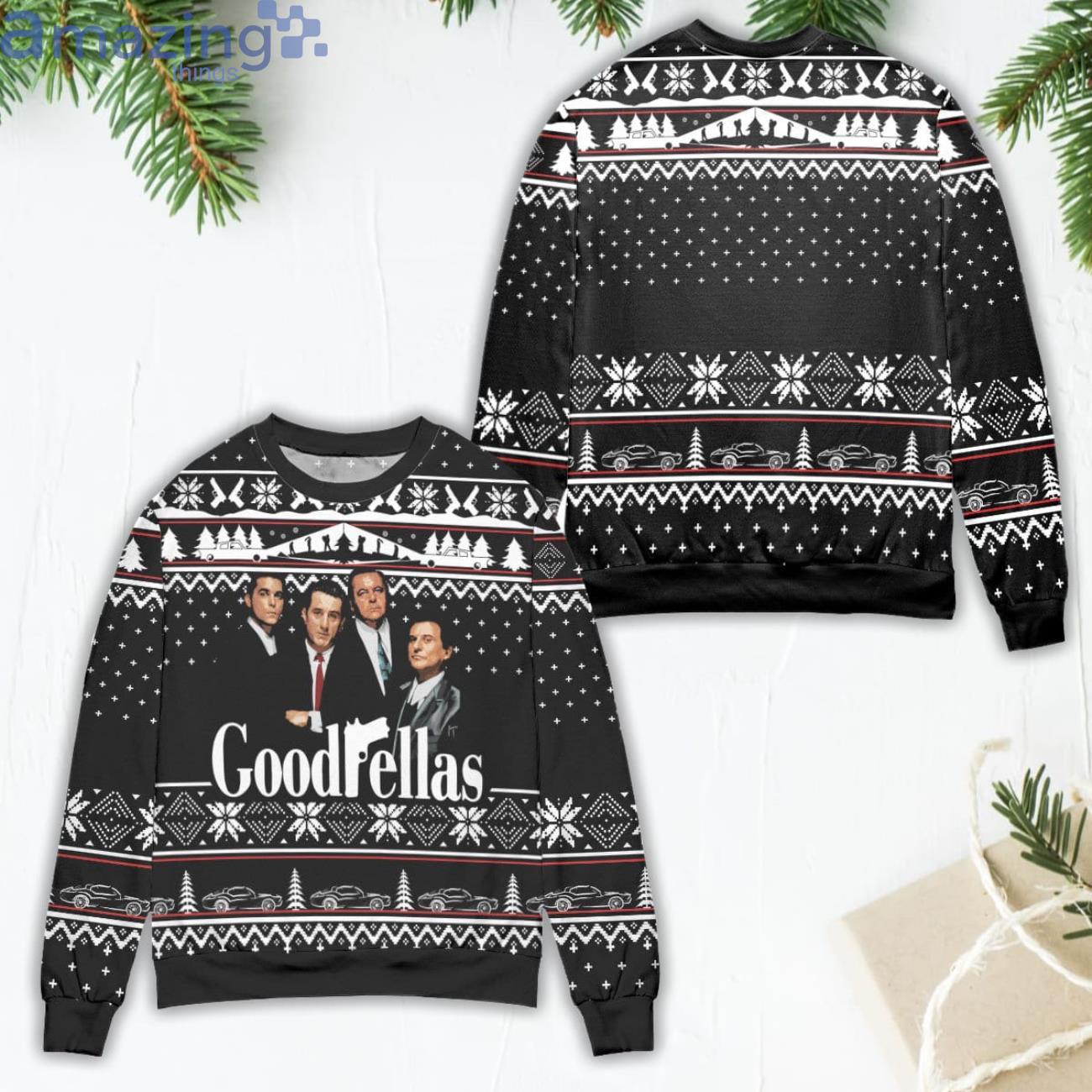 Goodfellas Movie Poster Ugly Christmas Sweater Product Photo 1 Goodfellas Movie Poster Ugly Christmas Sweater Product Photo 1