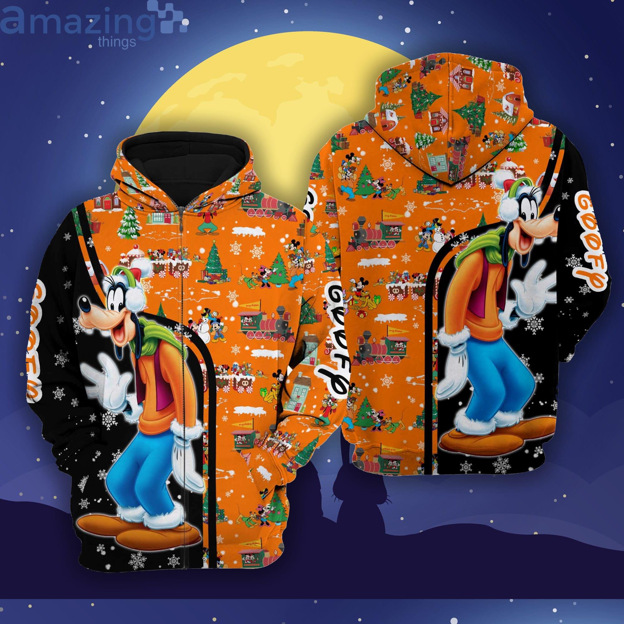 Goofy Dog Christmas Disney Cartoon Graphic 3D Hoodie Zip Hoodie Product Photo 1