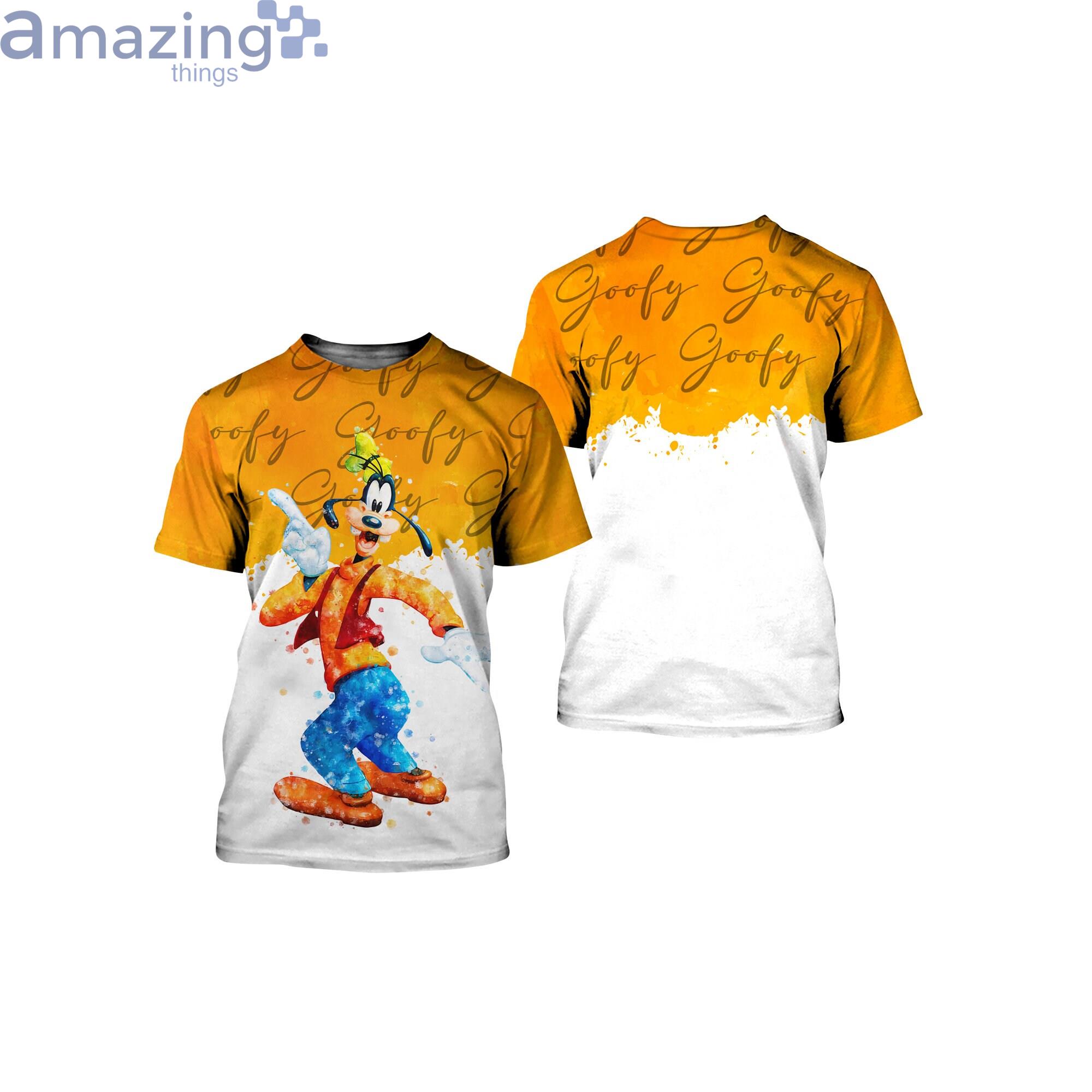 Goofy Dog Orange Watercolor Glitter Disney Cartoon 3D T-Shirts Product Photo 1