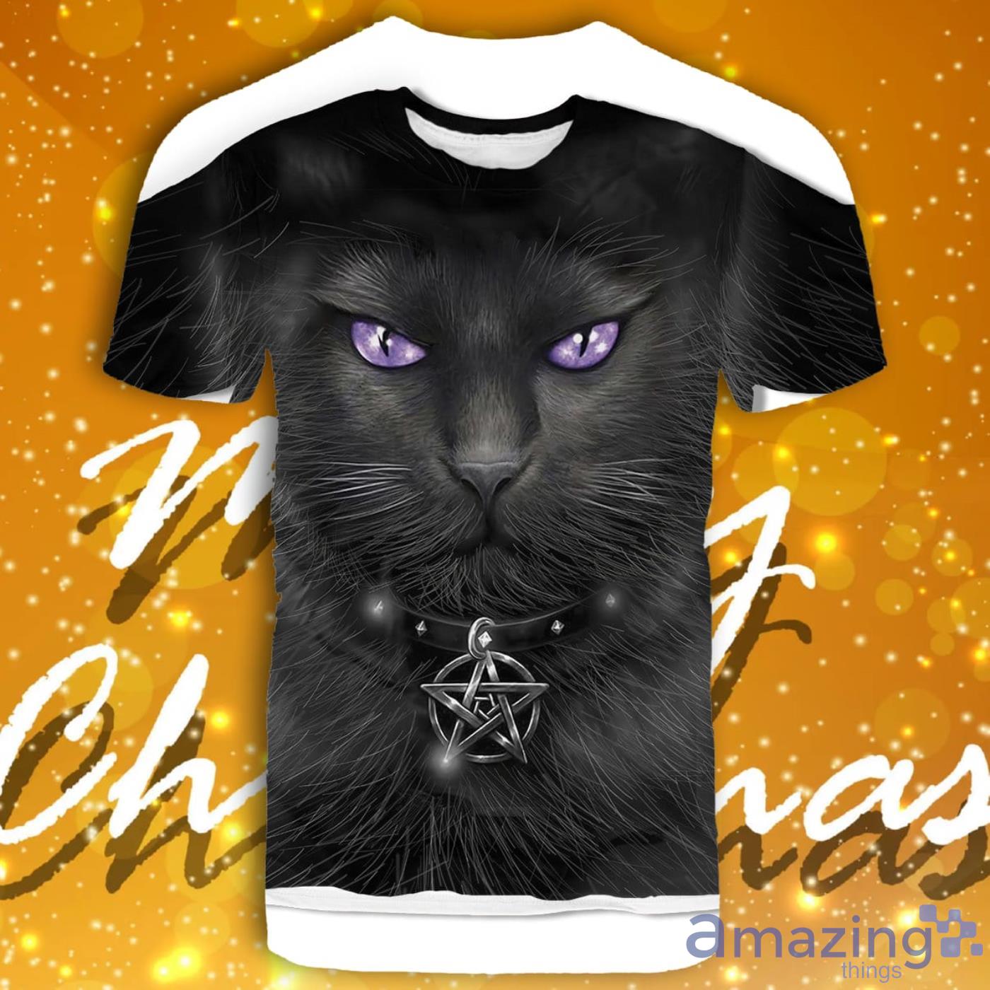 Gothic Magical Cat All Over Print 3D T Shirt Product Photo 1