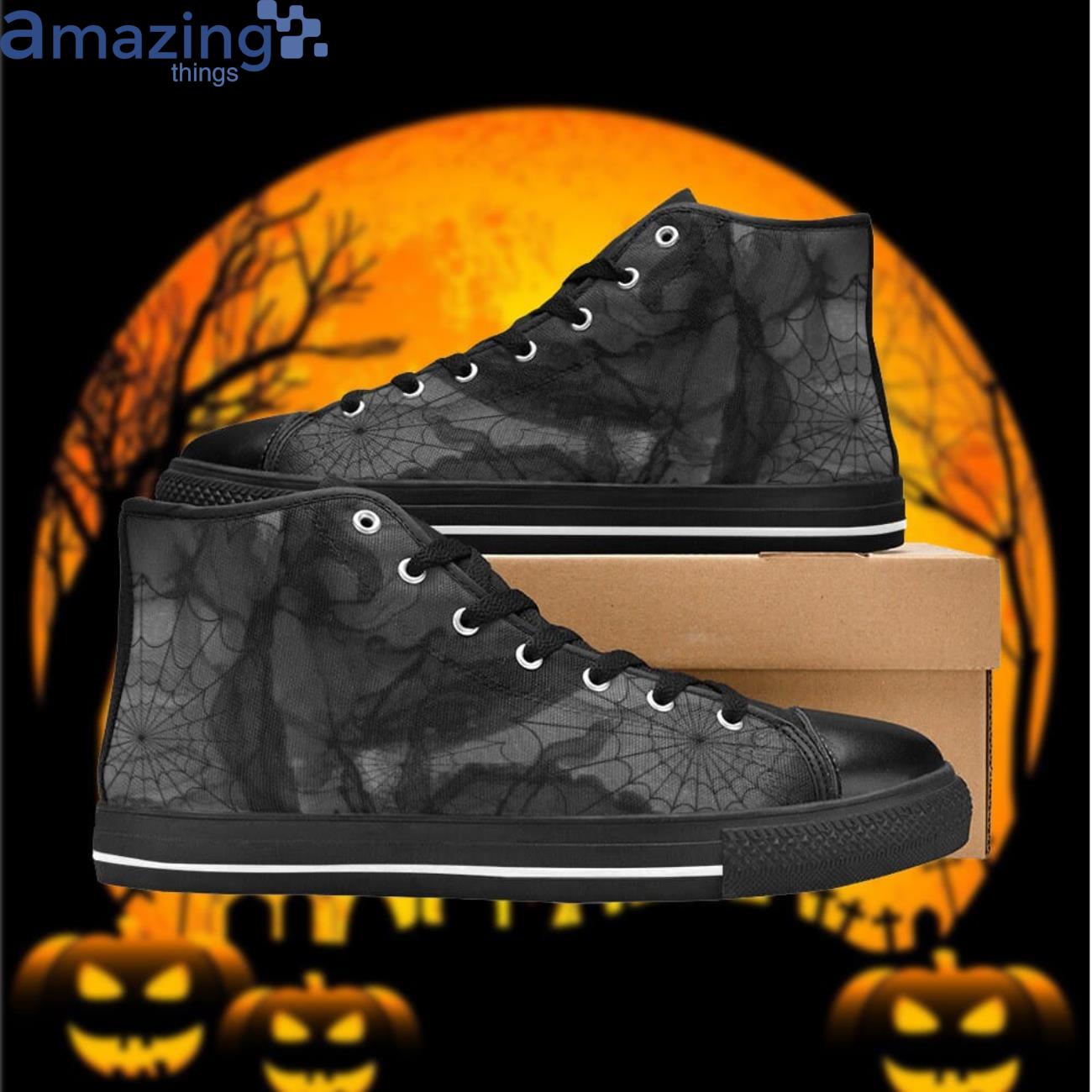 Gothic Spiderwebs And Black Ink Sneakers High Top Shoes image Gothic Spiderwebs And Black Ink Sneakers High Top Shoes Product Photo 2