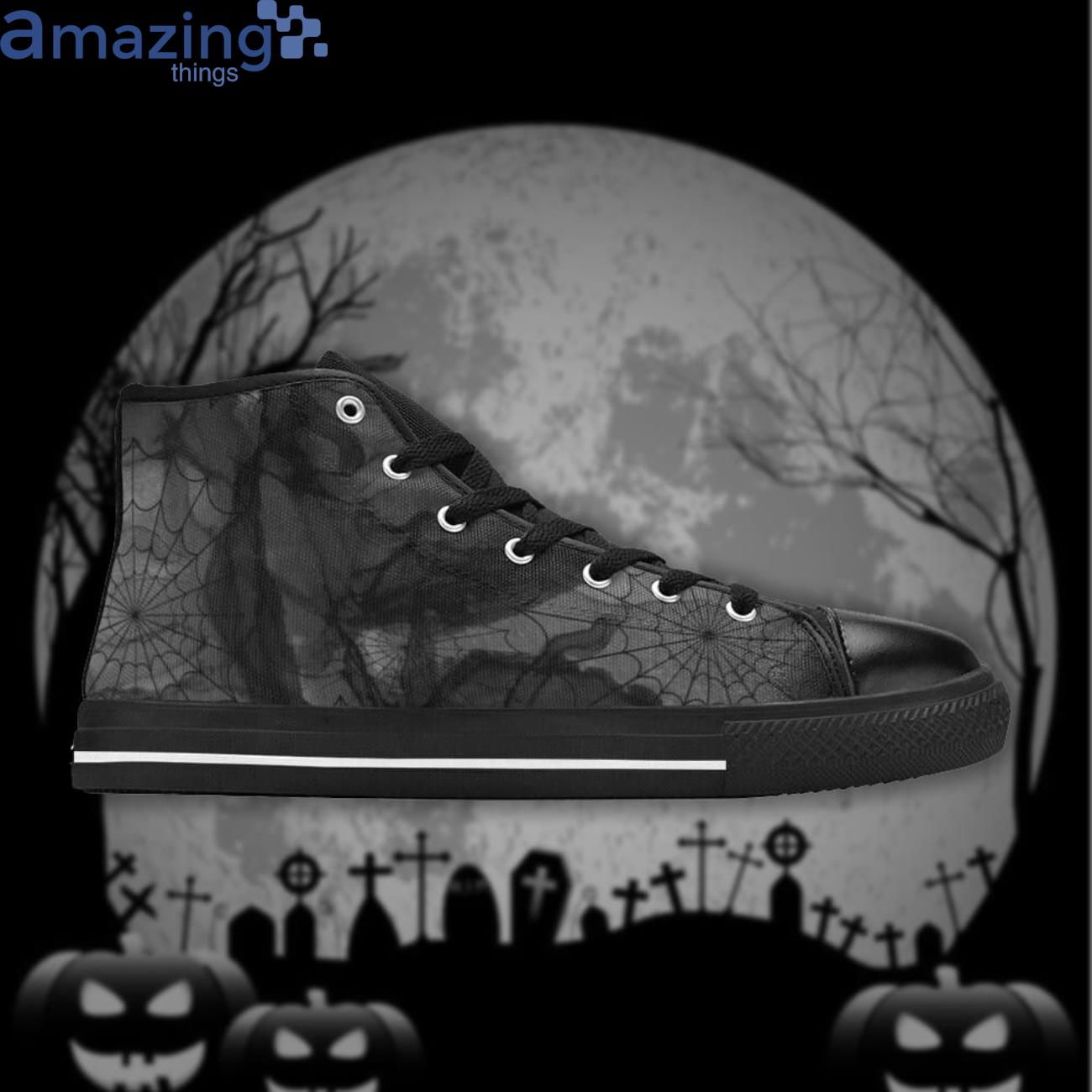 Gothic Spiderwebs And Black Ink Sneakers High Top Shoes image Gothic Spiderwebs And Black Ink Sneakers High Top Shoes Product Photo 3