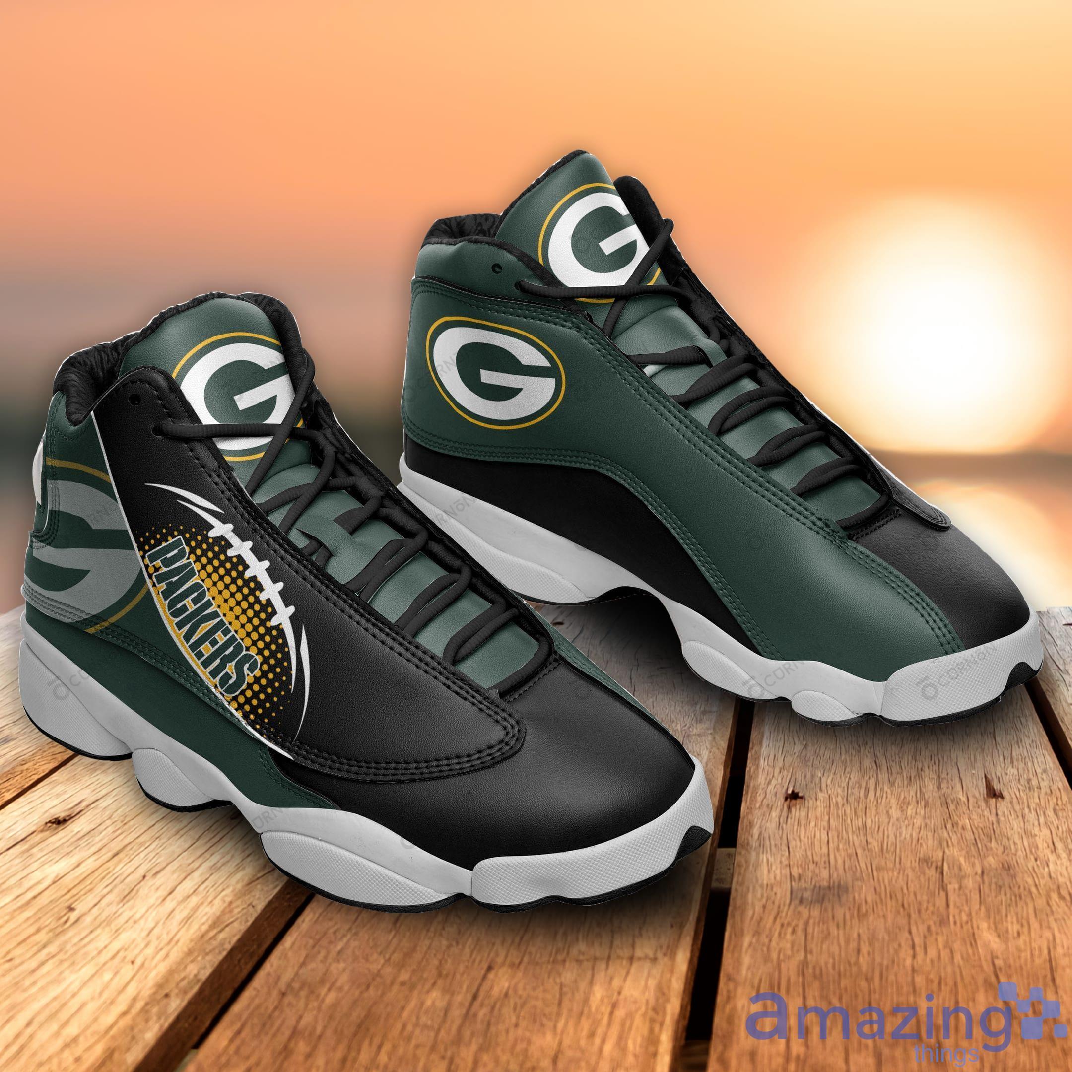 Green Bay Packers Yellow Air Jordan 13 Sneakers Shoes