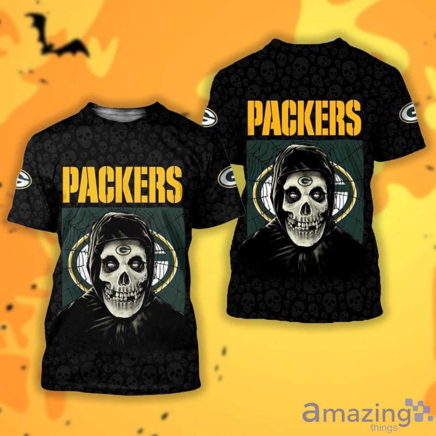 Green Bay Packers Shirt Horror Movie Characters Halloween Hoodie