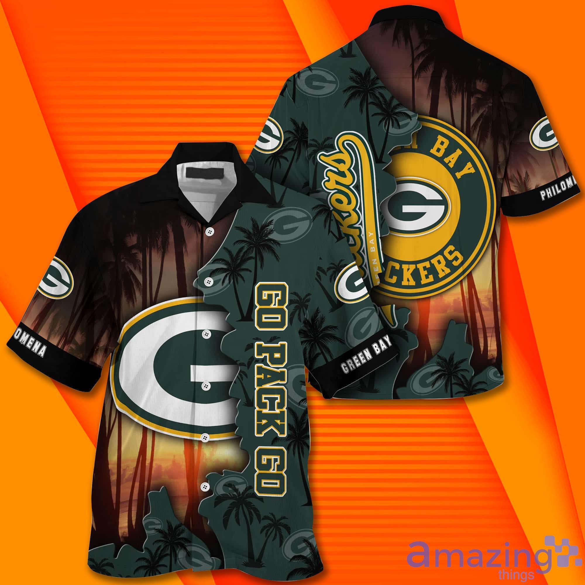 Green Bay Packers NF And Tropical Pattern Custom Name Hawaiian Shirt image Green Bay Packers NF And Tropical Pattern Custom Name Hawaiian Shirt Product Photo 2