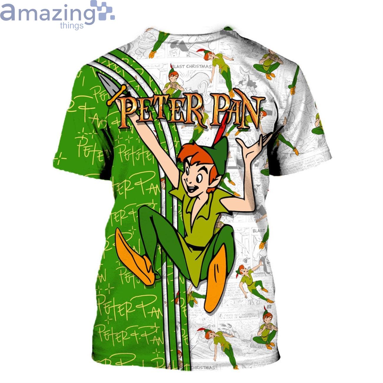 Green Peter Pan Cross Comic Book Patterns Disney Cartoon 3D T Shirt image Green Peter Pan Cross Comic Book Patterns Disney Cartoon 3D T-Shirt Product Photo 3