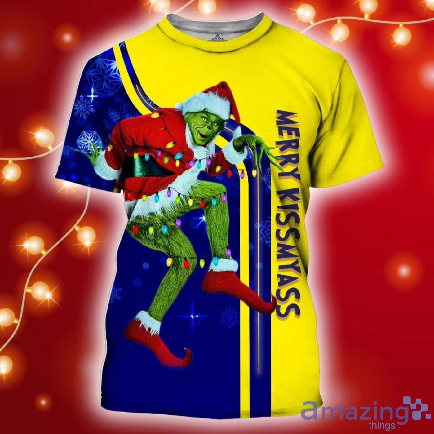 Grinch Merry Kissmyass All Over Print 3D Shirt Product Photo 1