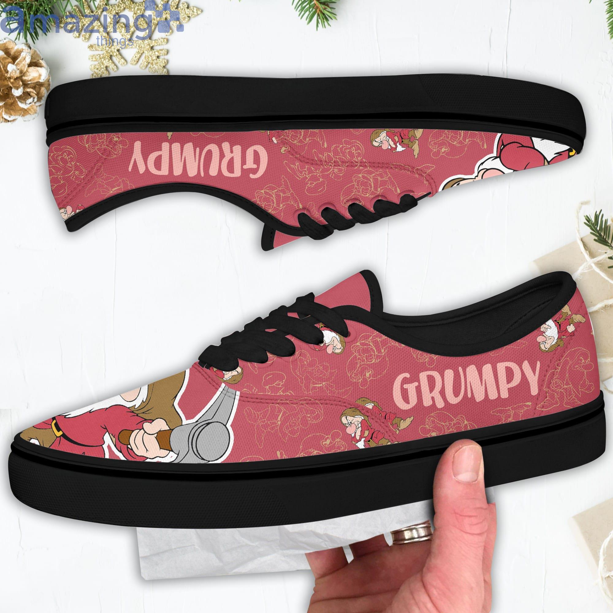 Grumpy Dwarf Pinks Disney Cartoon Low Top Slip On Lace Up Canvas Vans Shoes image Grumpy Dwarf Pinks Disney Cartoon Low Top Slip On Lace Up Canvas Vans Shoes Product Photo 2