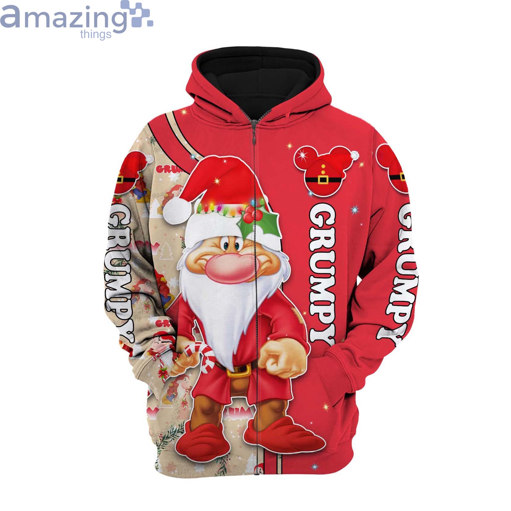 Grumpy Red Christmas Disney Cartoon 3D Hoodie Zip Hoodie image Grumpy Red Christmas Disney Cartoon 3D Hoodie Zip Hoodie Product Photo 4
