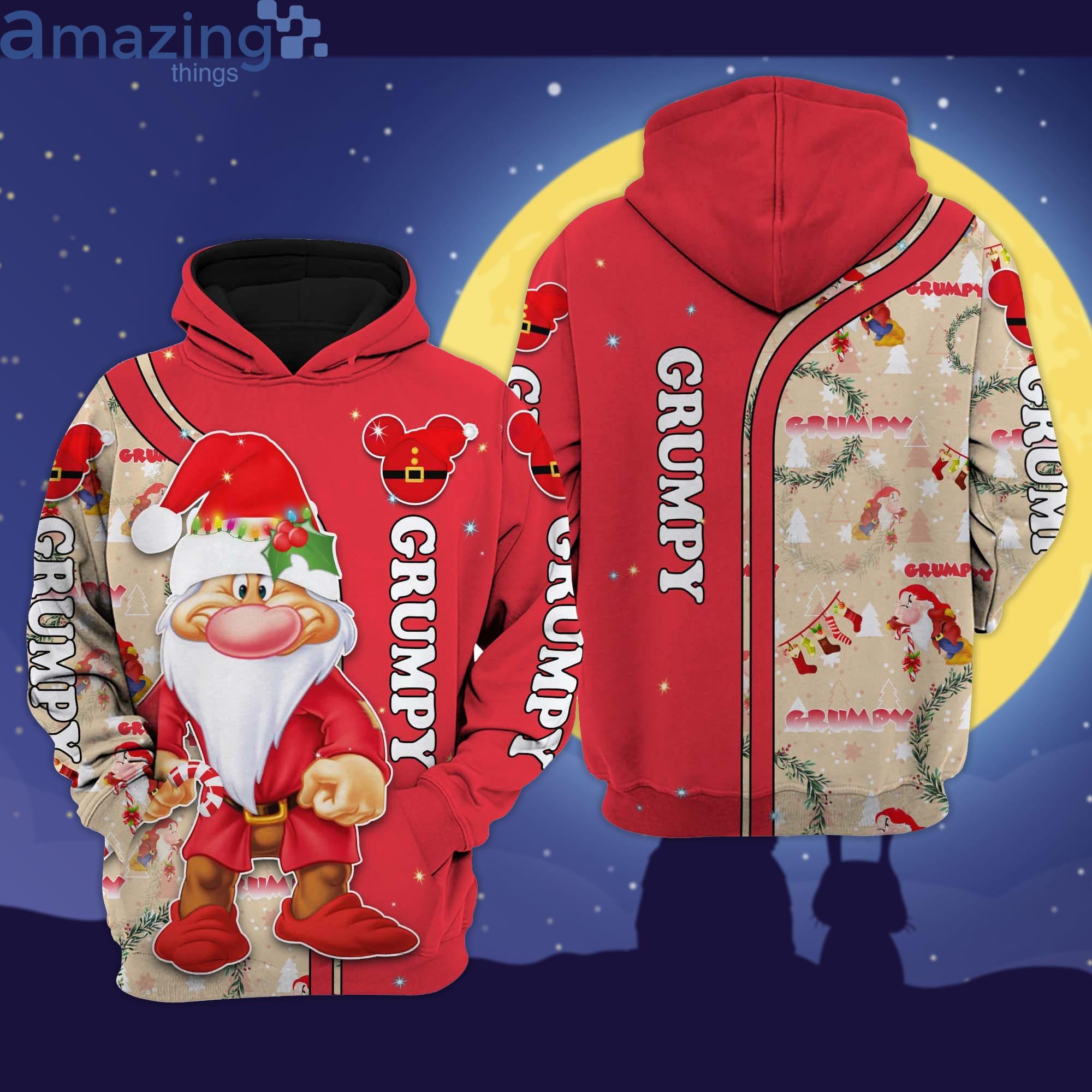 Grumpy Red Christmas Disney Cartoon 3D Hoodie Zip Hoodie Product Photo 1 Grumpy Red Christmas Disney Cartoon 3D Hoodie Zip Hoodie Product Photo 1