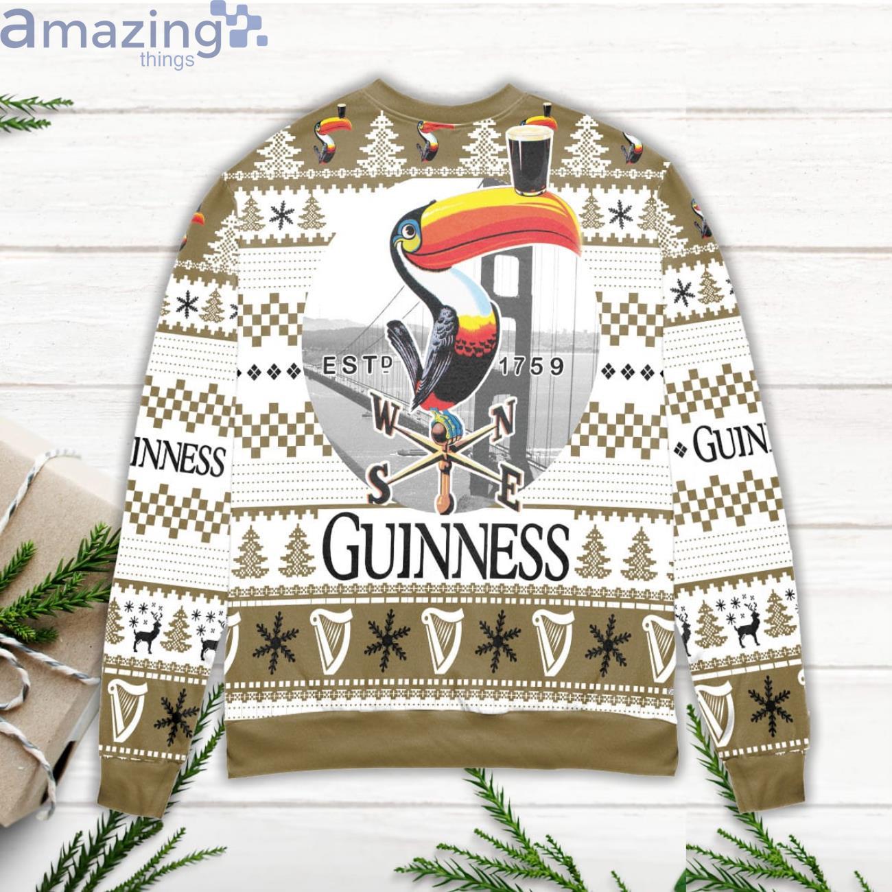 Guinness Beer Logo Checkered Pattern Claus Ugly Christmas Sweater image Guinness Beer Logo Checkered Pattern Claus Ugly Christmas Sweater Product Photo 3