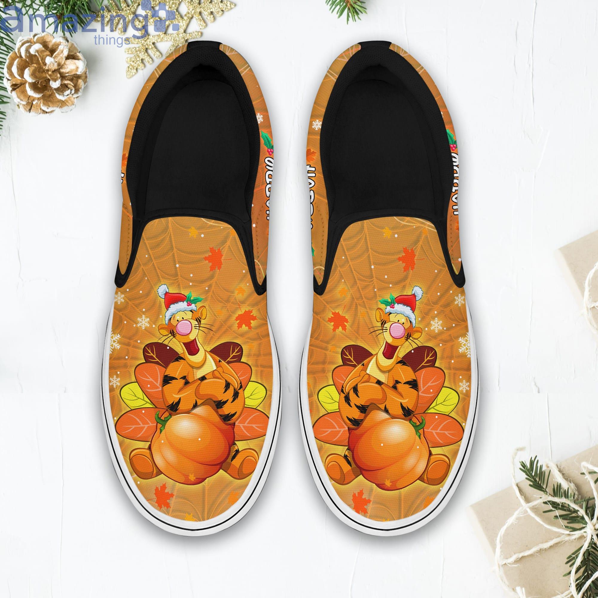 Happy Hallothanksmas Tigger Orange Disney Halloween Thanksgiving Christmas Slip On Shoes Product Photo 1