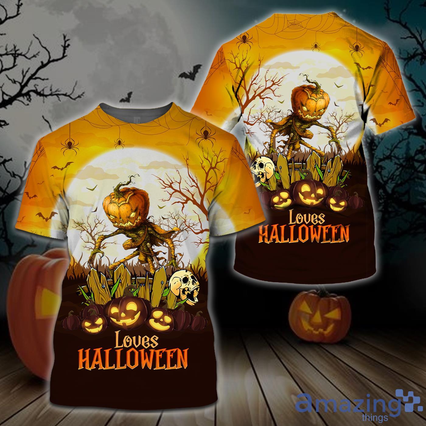 Happy Halloween Ghost Pumpkin Loves Halloween All Over Print 3D T Shirt Product Photo 1