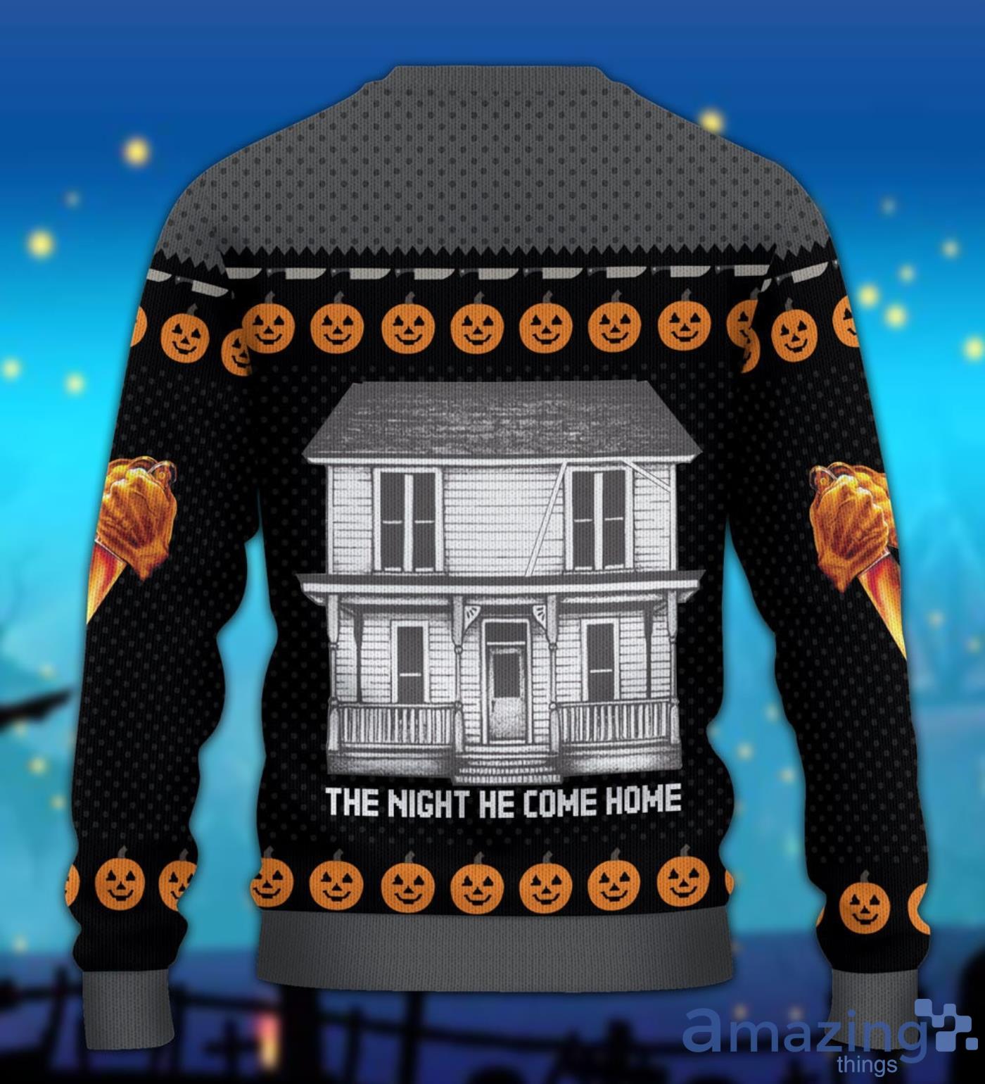 Happy Halloween Michael Myers Christmas Ugly Sweater Product Photo 1