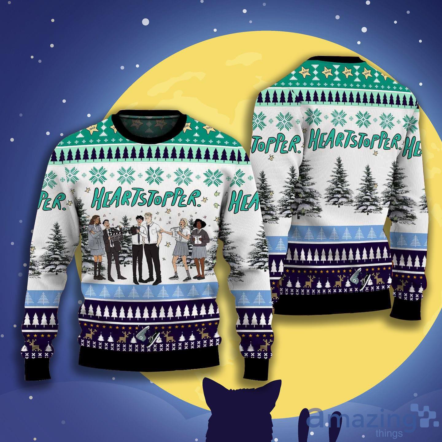 Heartstopper Lgbt Pride Ugly Christmas Sweater Product Photo 1 Heartstopper Lgbt Pride Ugly Christmas Sweater Product Photo 1