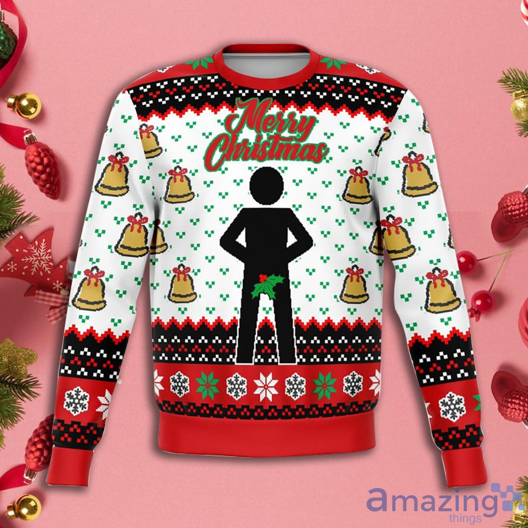 Hoot Trend 2022 Mr Stick Mistletoe Ugly Christmas Sweater Funny Shirt Product Photo 1