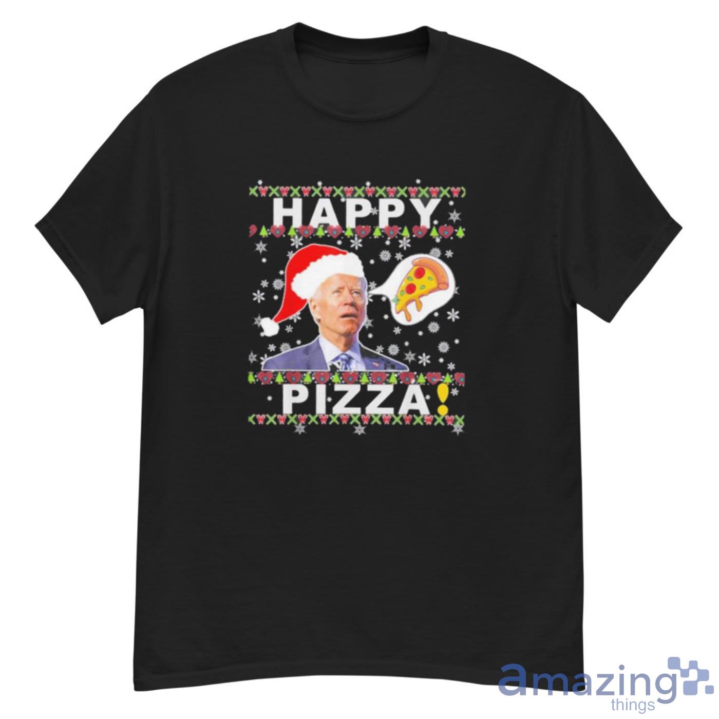 Hottrend 2022 Joe Biden Happy Pizza Ugly Merry Christmas Shirt Product Photo 1