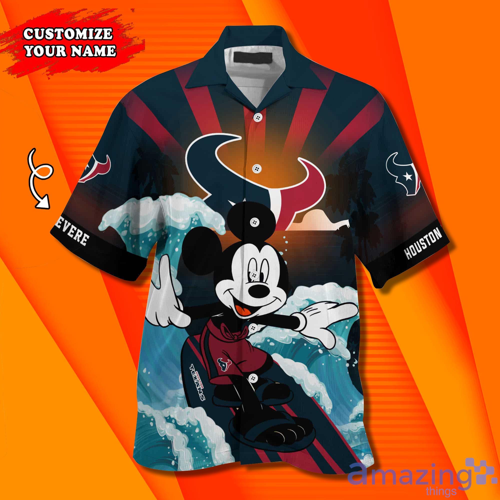 Houston Texans NFL Custom Name Hawaiian Shirt image Houston Texans NFL Custom Name Hawaiian Shirt Product Photo 3