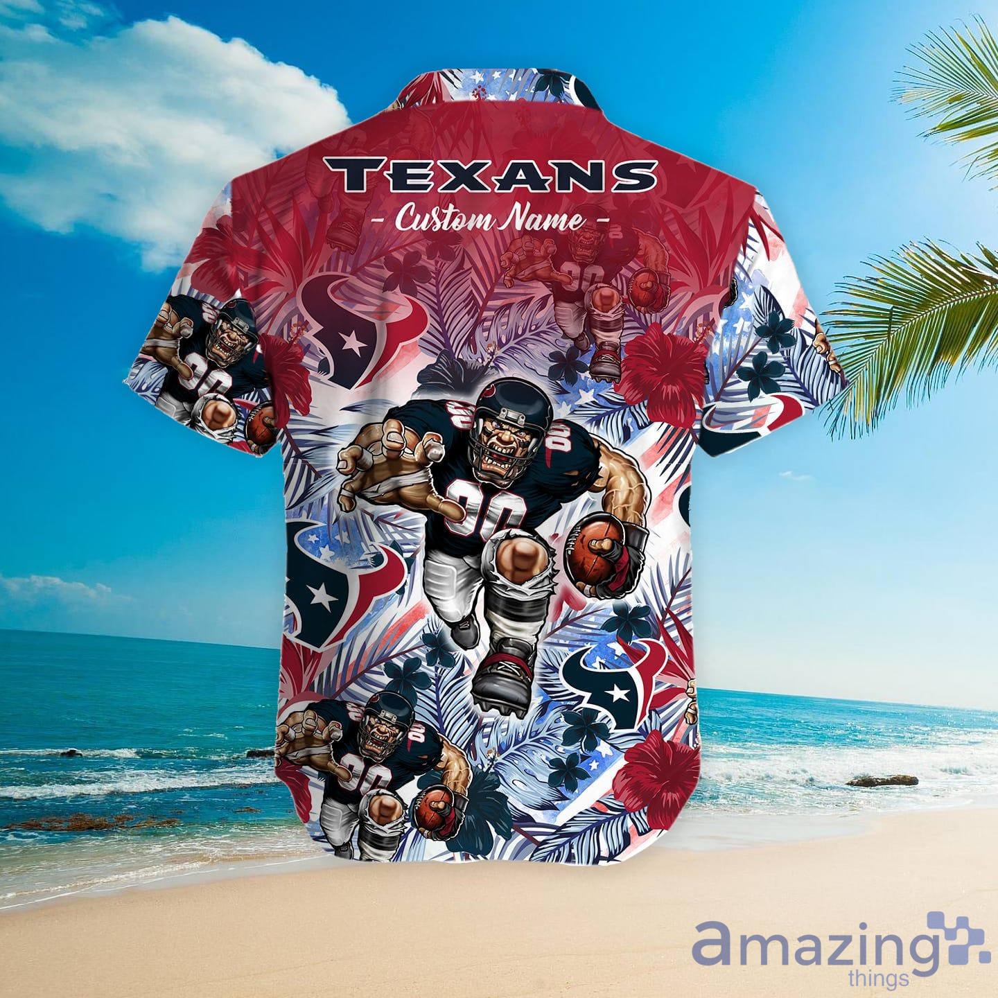 NFL Houston Texans Hawaiian Shirt,Aloha Shirt Tropical Floral Custom Name -  Ingenious Gifts Your Whole Family