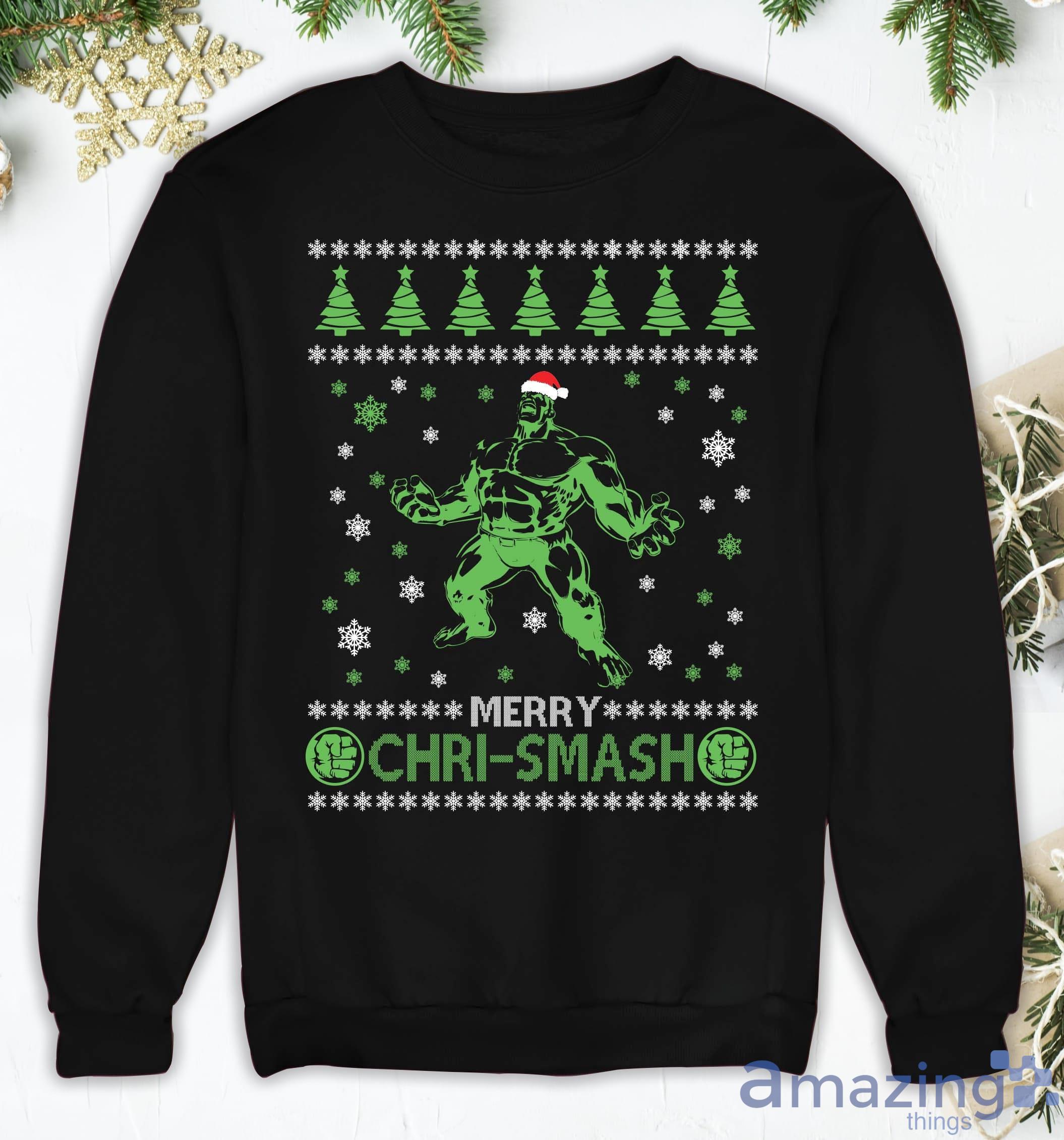 Hulk Chri Smash Holiday Christmas Sweatshirt image Hulk Chri-Smash Holiday Christmas Sweatshirt Product Photo 2