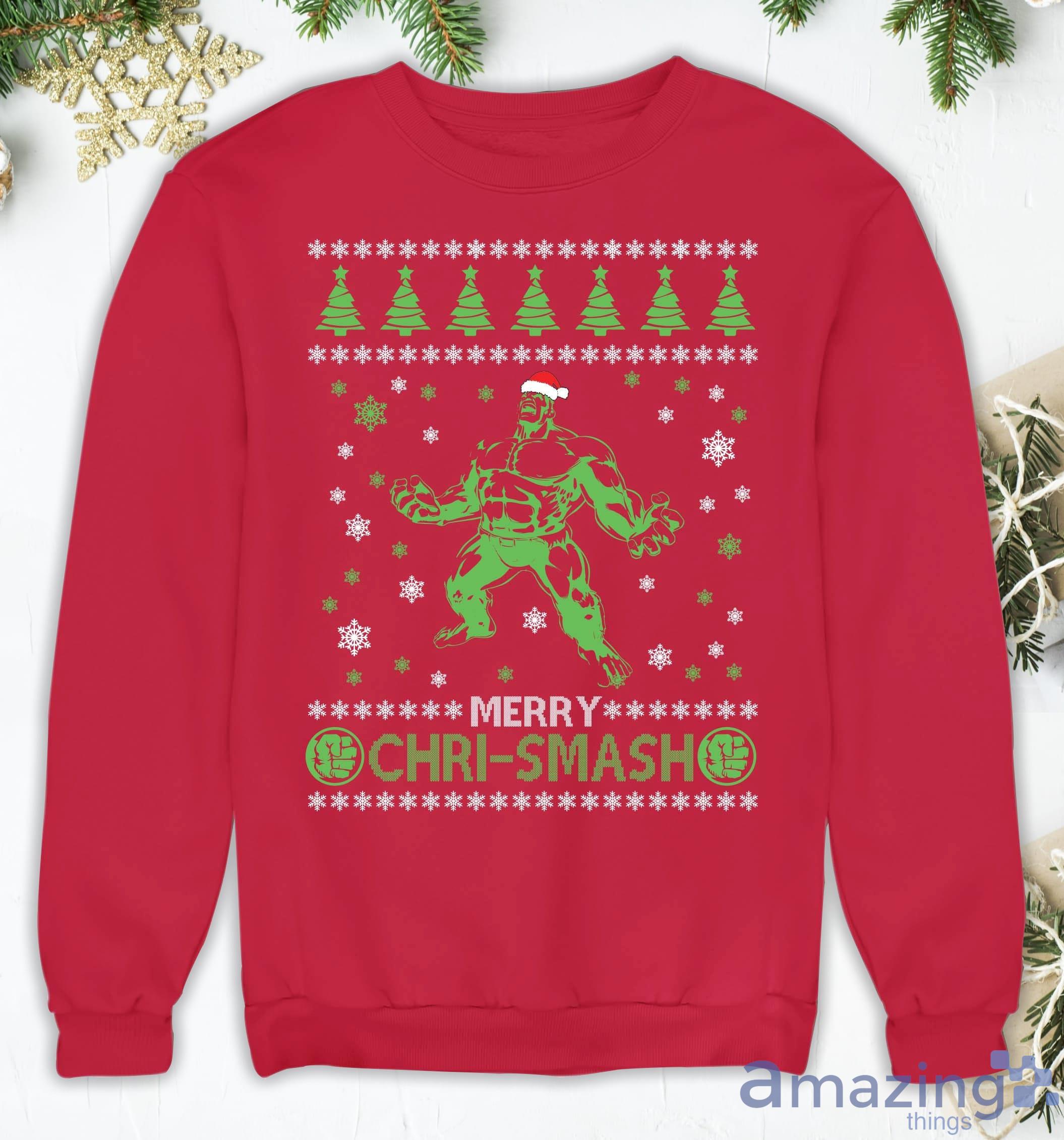 Hulk Chri Smash Holiday Christmas Sweatshirt image Hulk Chri-Smash Holiday Christmas Sweatshirt Product Photo 3