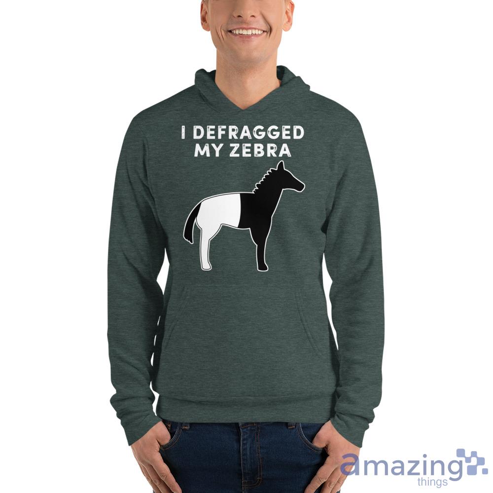 I Defragged My Zebra Black & White Horse Shirt image I Defragged My Zebra Black & White Horse Shirt - Unisex Fleece Pullover Hoodie-1