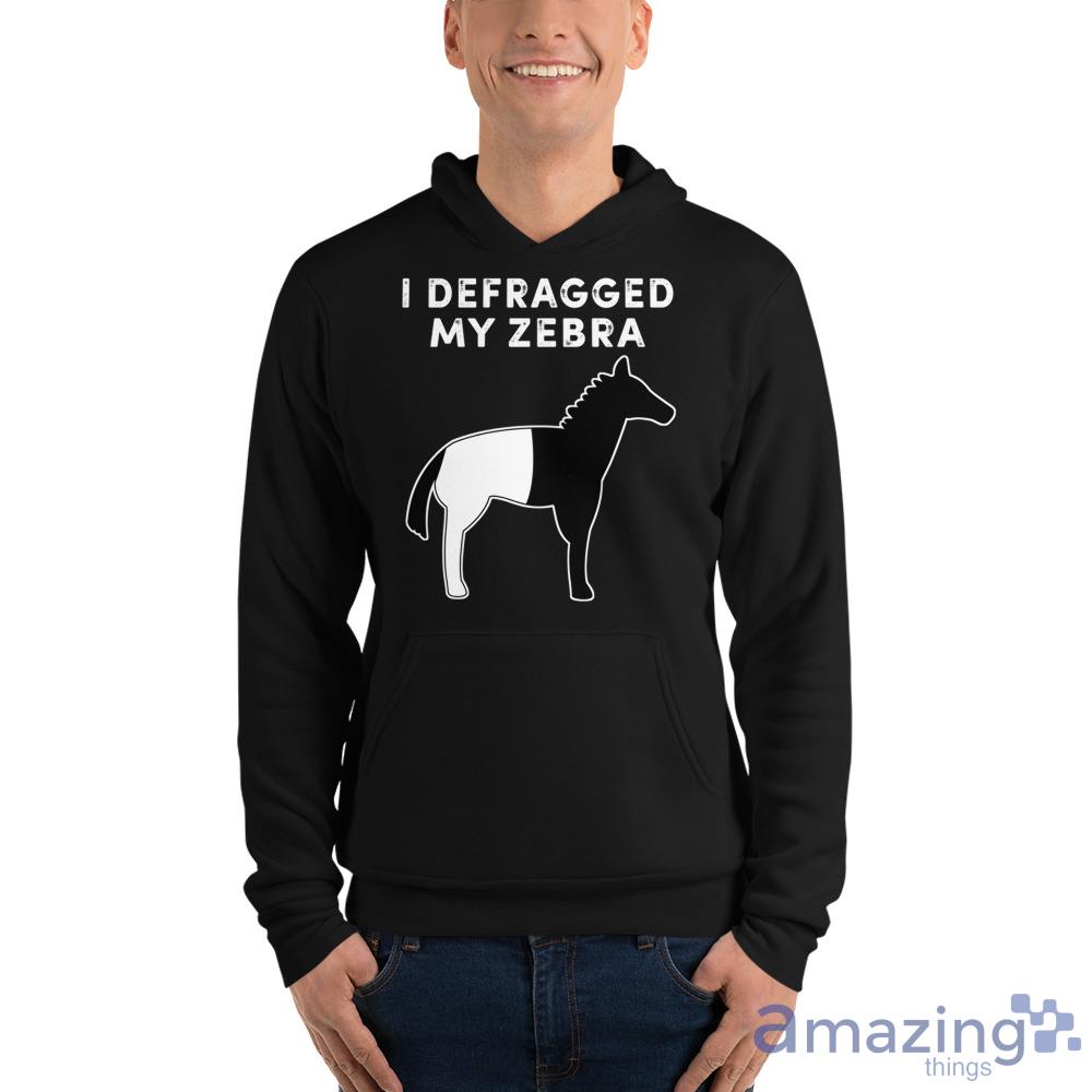 I Defragged My Zebra Black & White Horse Shirt image I Defragged My Zebra Black & White Horse Shirt - Unisex Fleece Pullover Hoodie