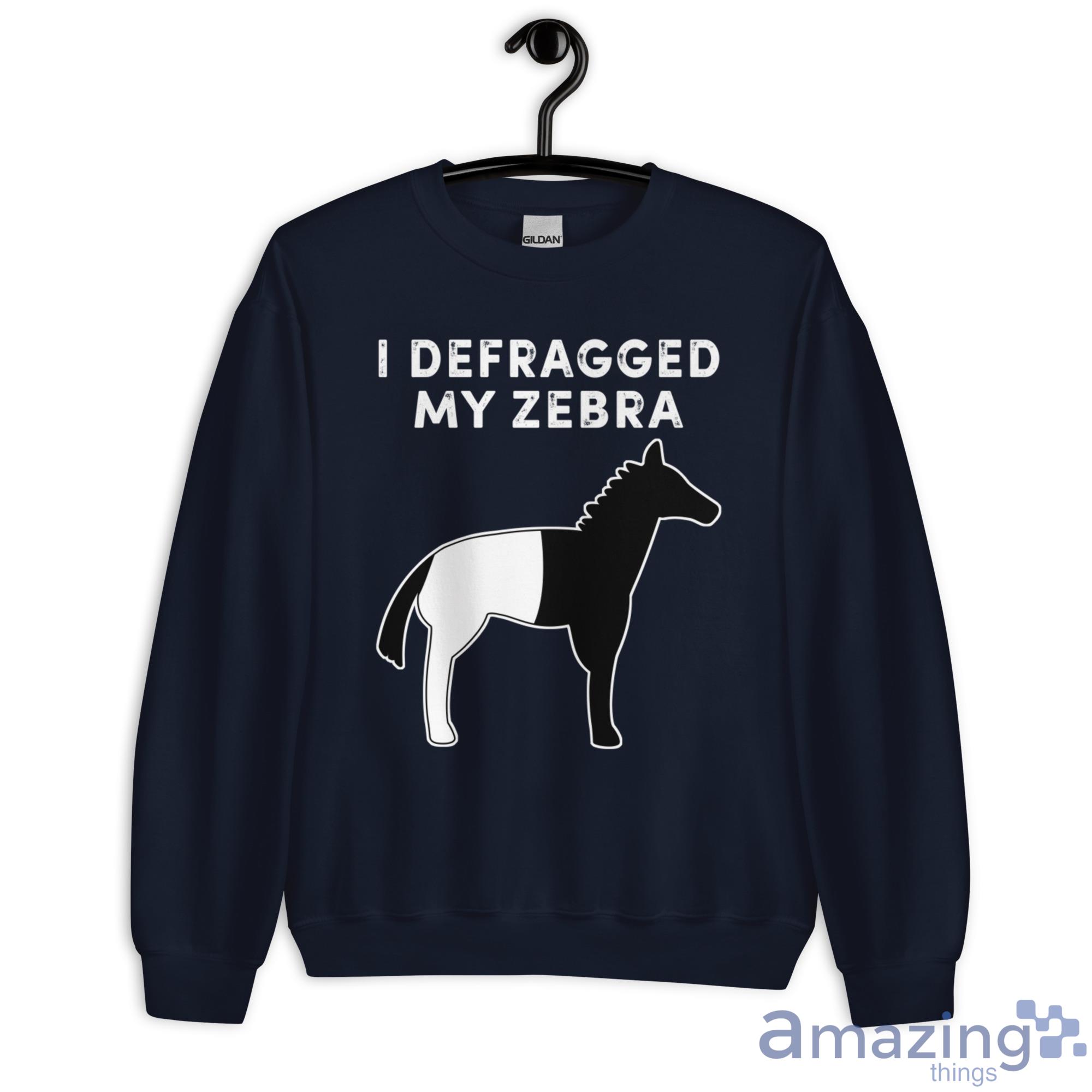 I Defragged My Zebra Black & White Horse Shirt image I Defragged My Zebra Black & White Horse Shirt - Unisex Heavy Blend Crewneck Sweatshirt-1