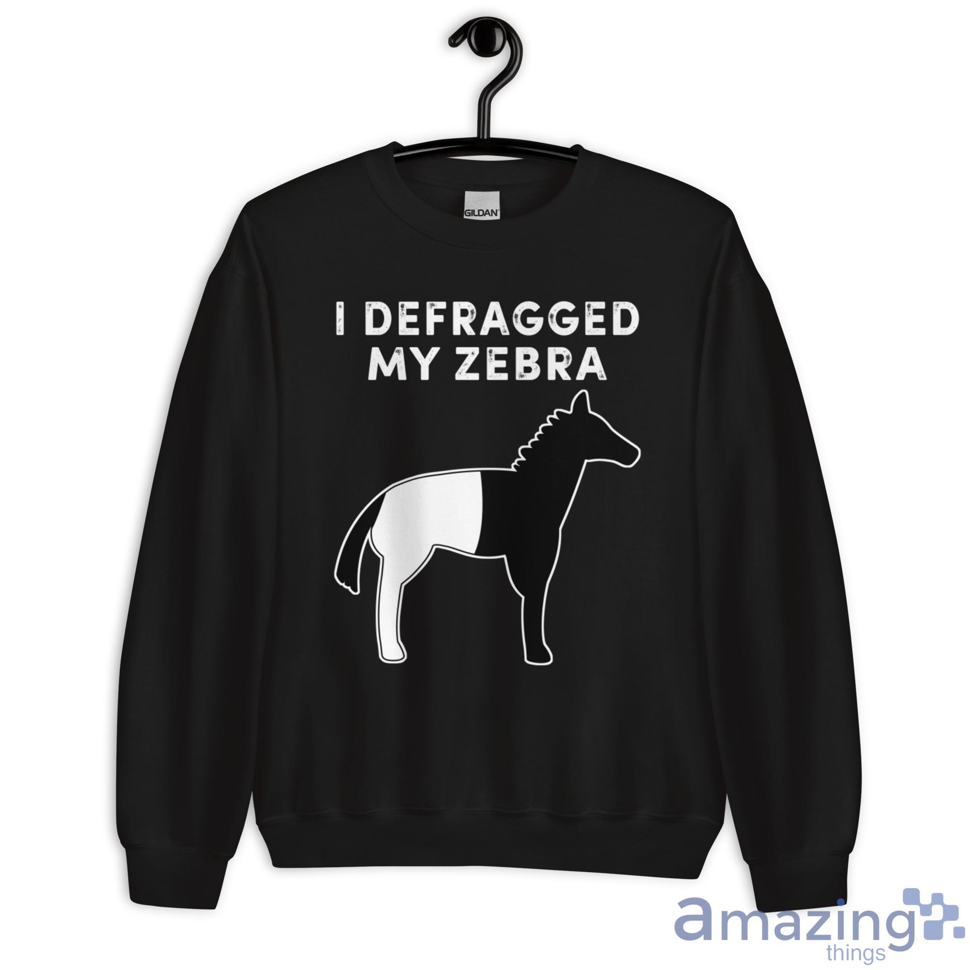 I Defragged My Zebra Black & White Horse Shirt image I Defragged My Zebra Black & White Horse Shirt - Unisex Heavy Blend Crewneck Sweatshirt
