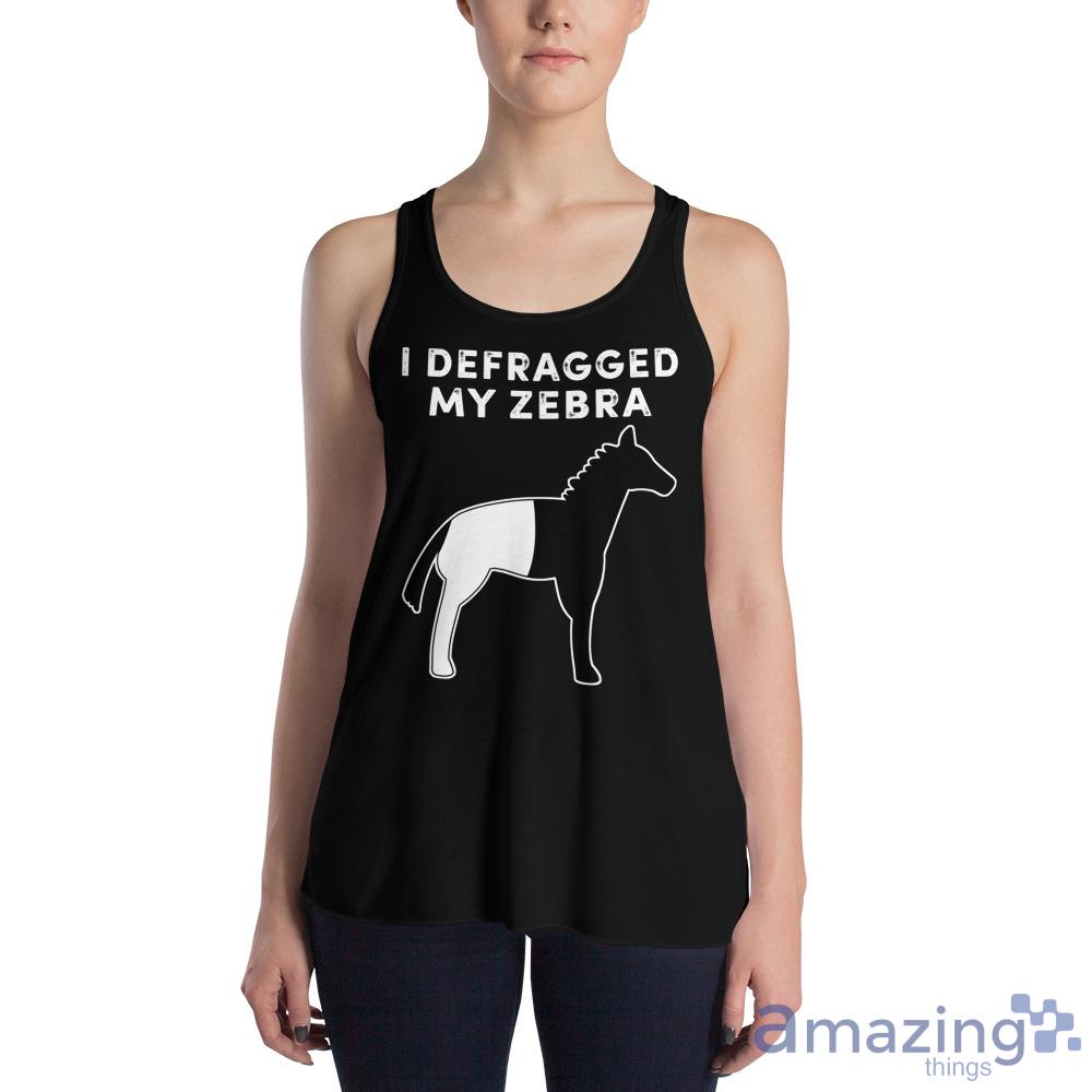 I Defragged My Zebra Black & White Horse Shirt image I Defragged My Zebra Black & White Horse Shirt - Womens Flowy Racerback Tank