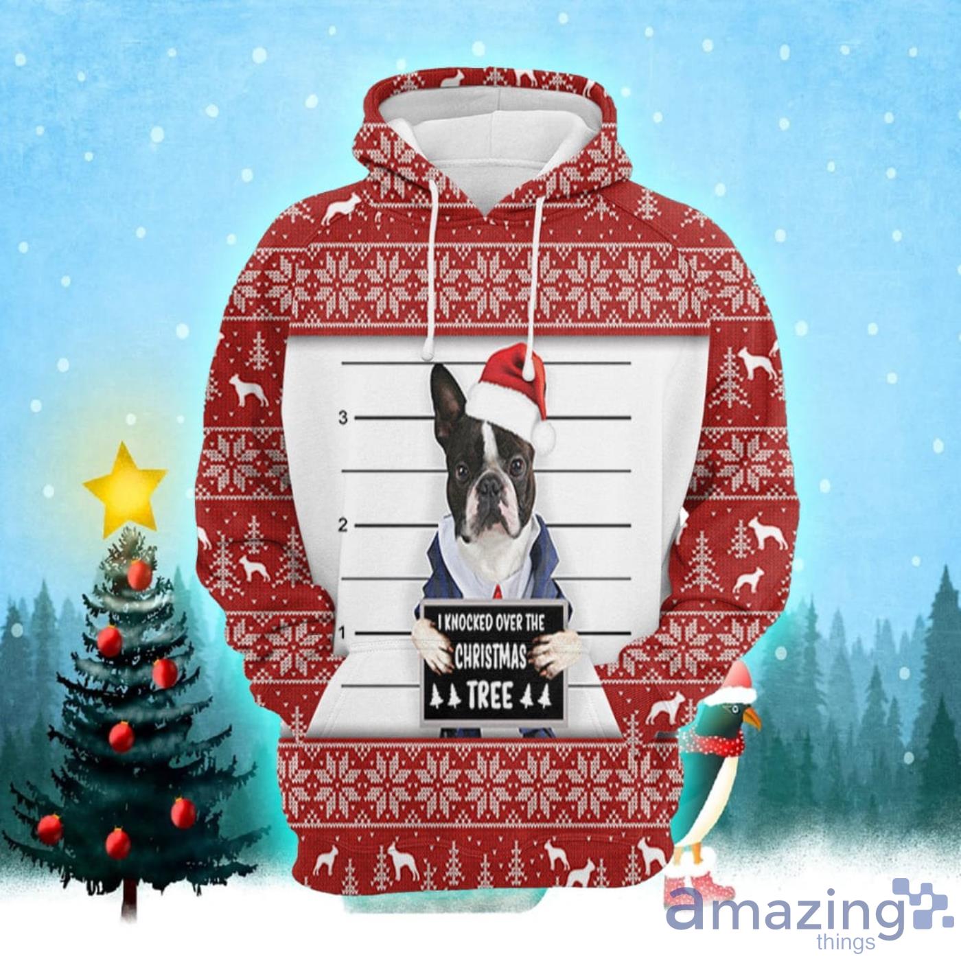 I Knocked Over The Christmas Tree Dog Christmas Pattern All Over Print 3D Sweater Hoodie Product Photo 1