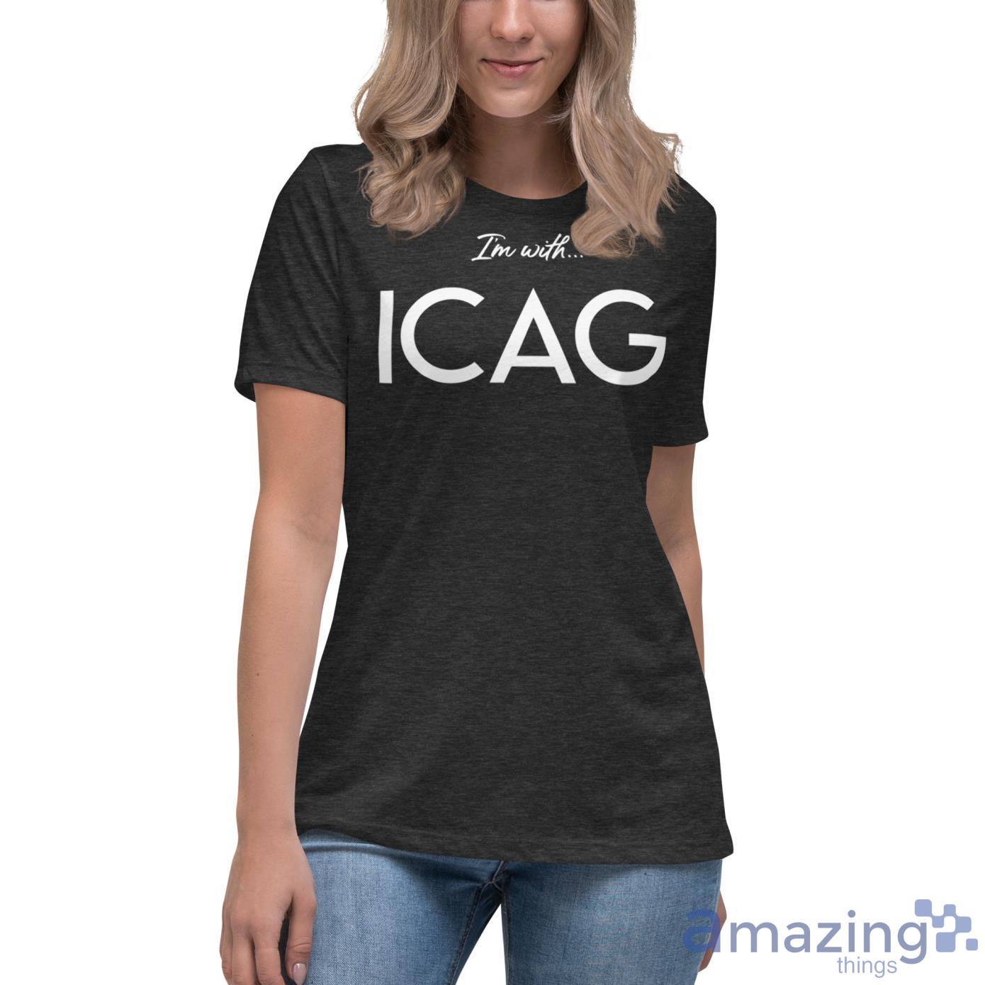 I'm With ICAG Shirt image Im With ICAG Shirt - Womens Relaxed Short Sleeve Jersey Tee-1