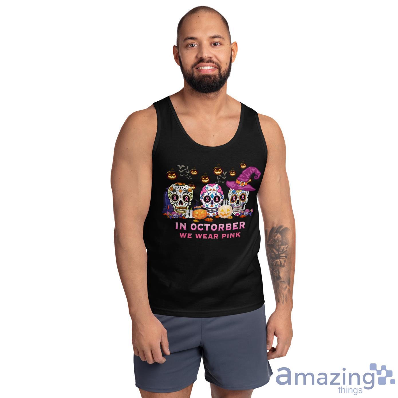 In Octorber We Wear Pink Sugar Skull Shirt image In Octorber We Wear Pink Sugar Skull Shirt - Ultra Cotton Tank Top