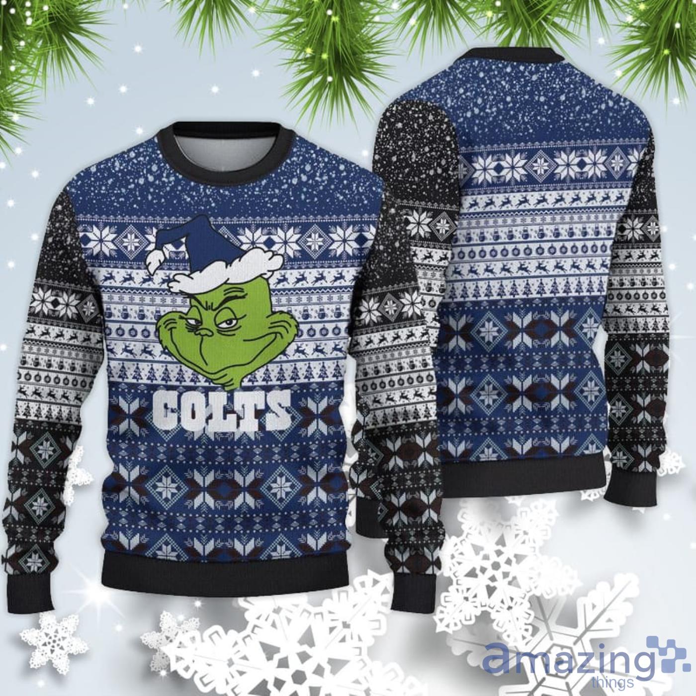 Indianapolis Colts Christmas Grinch Sweater For Fans Product Photo 1