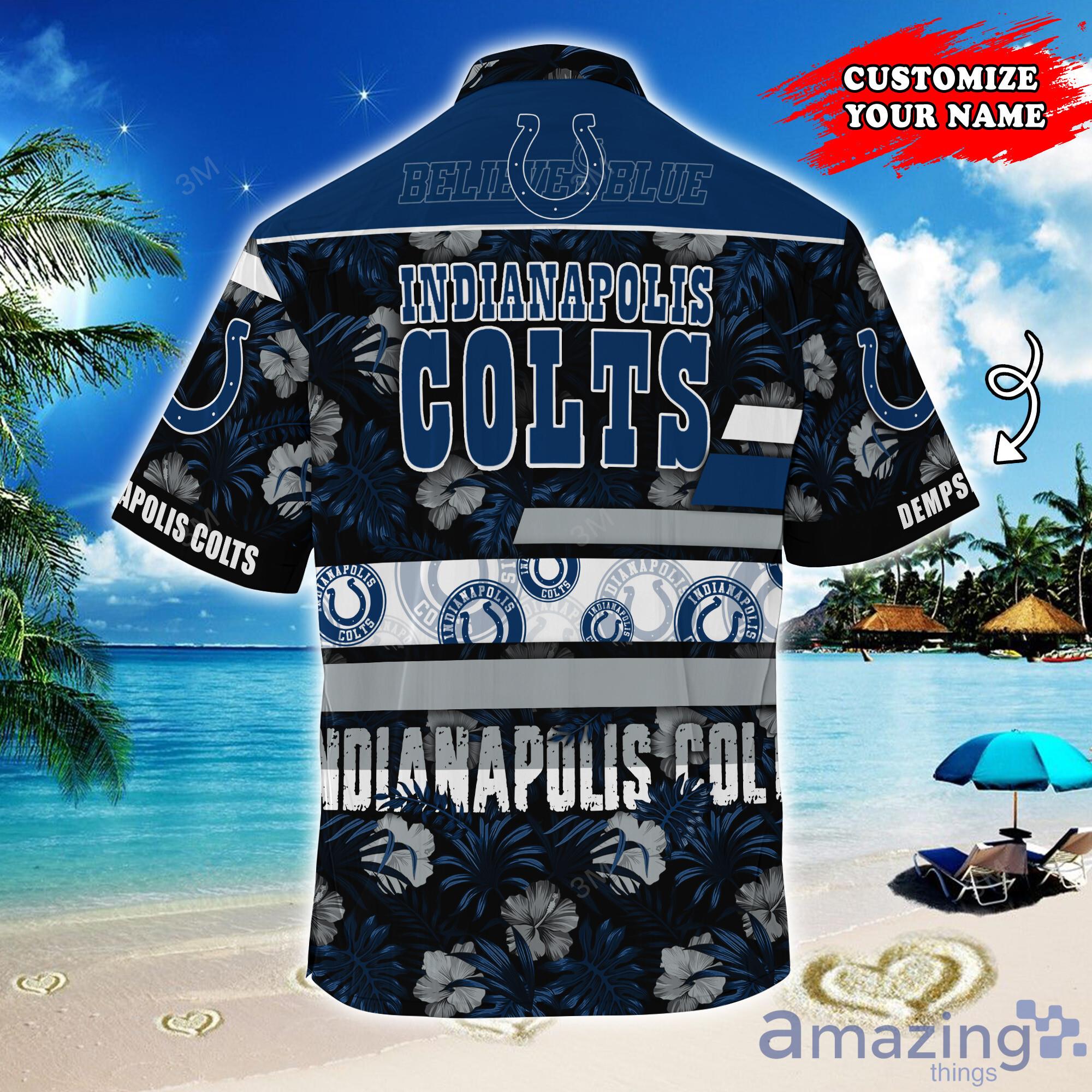 Indianapolis Colts Nfl Cute Black Cat Tropical Pattern Short Sleeve  Hawaiian Shirt And Short