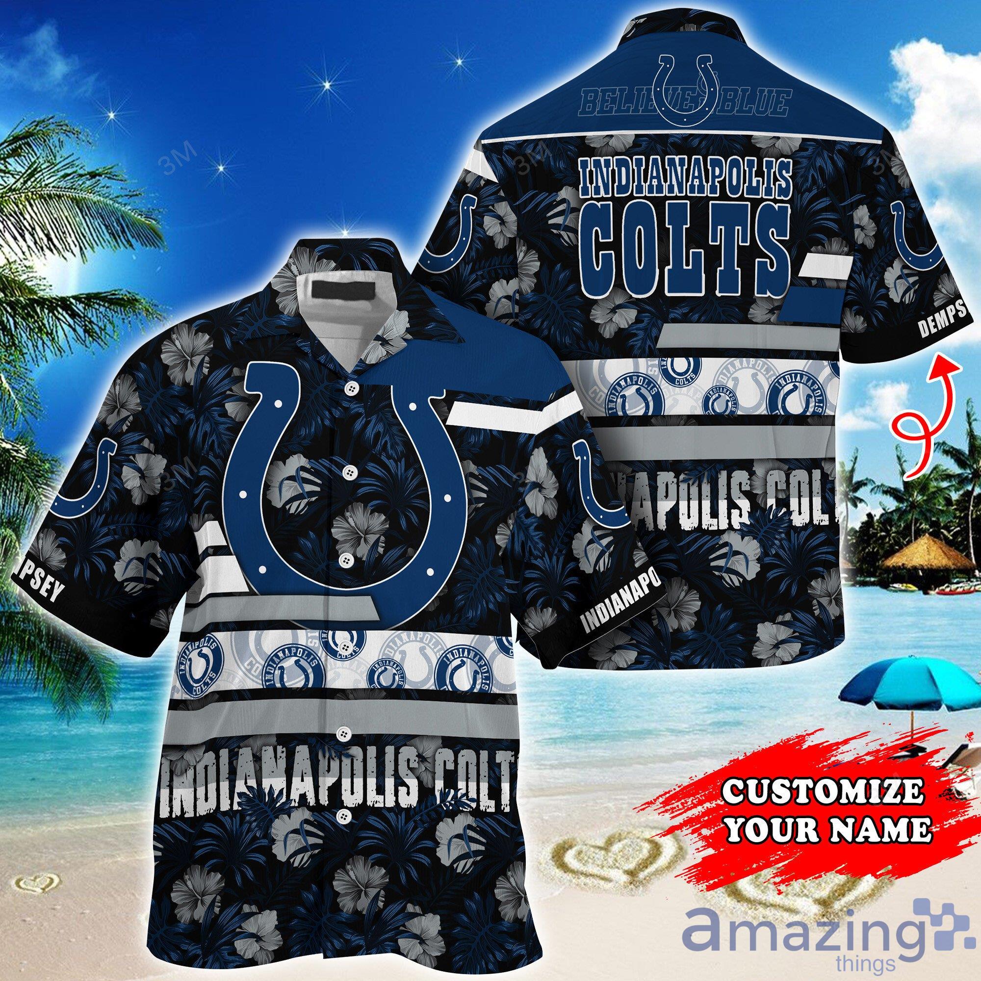 Indianapolis Colts NFL Symbol Pattern Short Sleeve Hawaiian Shirt