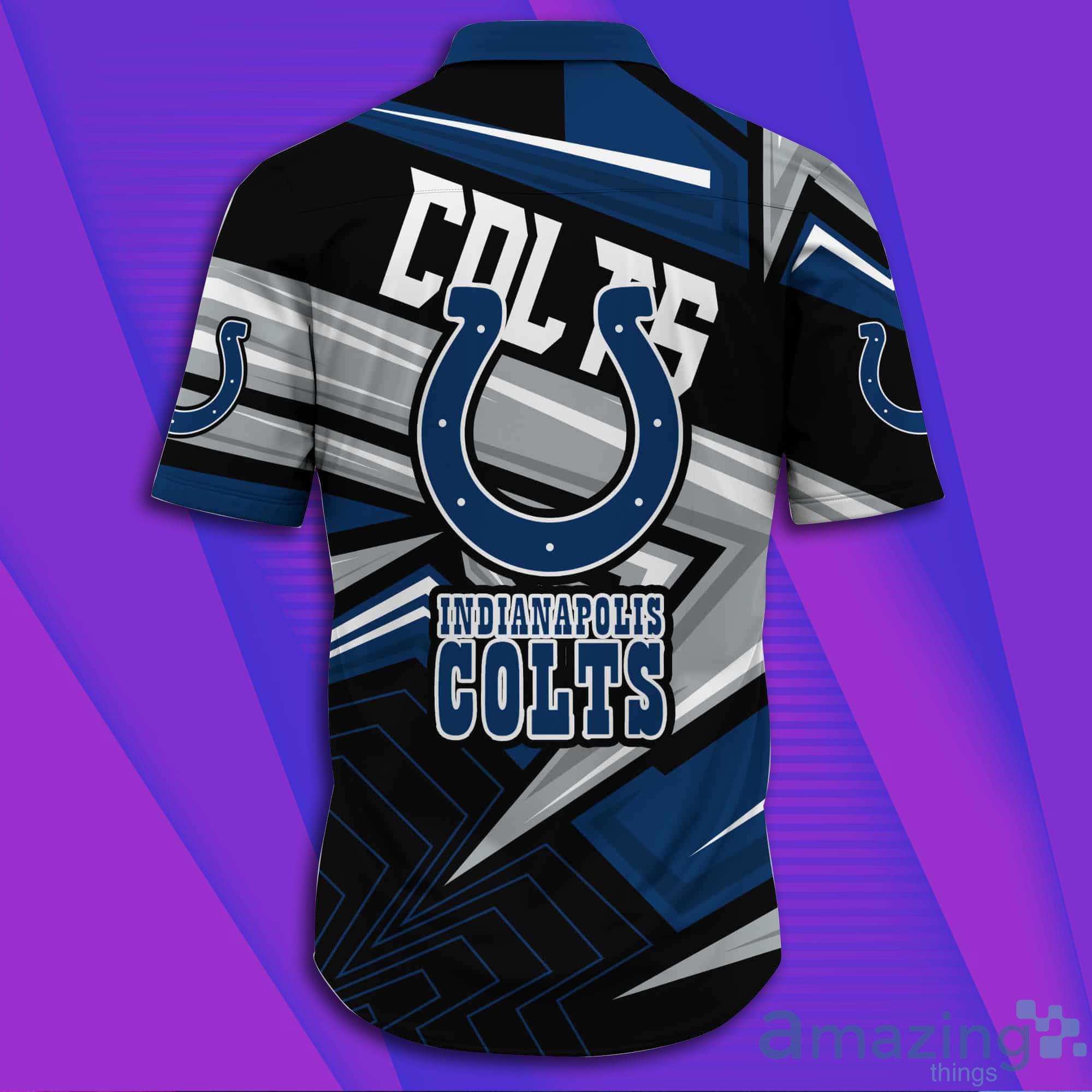 Indianapolis Colts NFL Full Print Short Sleeves Hawaiian Shirt image Indianapolis Colts NFL Full Print Short Sleeves Hawaiian Shirt Product Photo 2