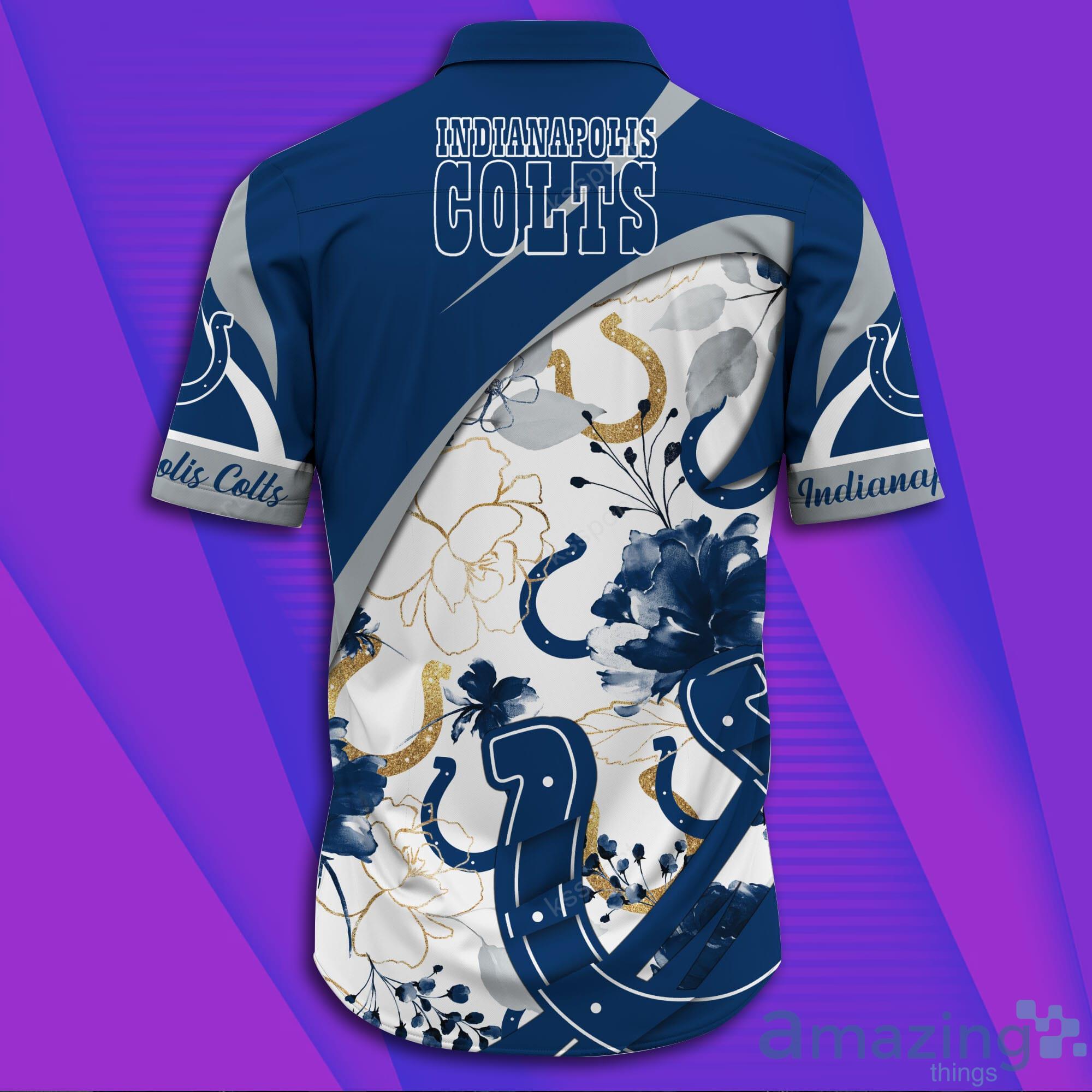 Indianapolis Colts NFL Short Sleeve Aloha Hawaiian Shirt image Indianapolis Colts NFL Short Sleeve Aloha Hawaiian Shirt Product Photo 2