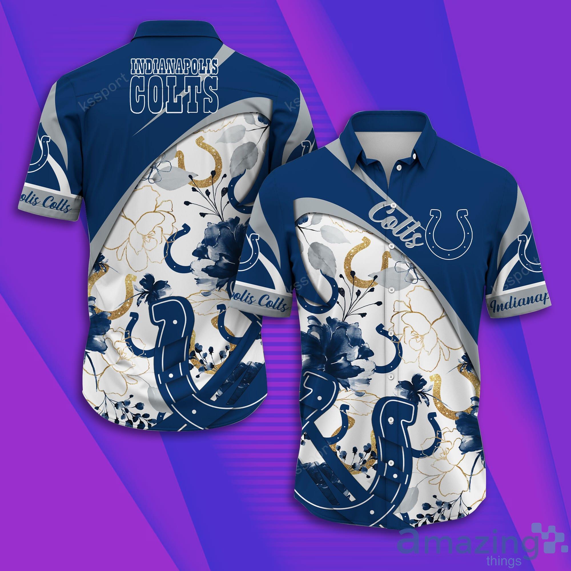 Indianapolis Colts NFL Short Sleeve Aloha Hawaiian Shirt Product Photo 1 Indianapolis Colts NFL Short Sleeve Aloha Hawaiian Shirt Product Photo 1