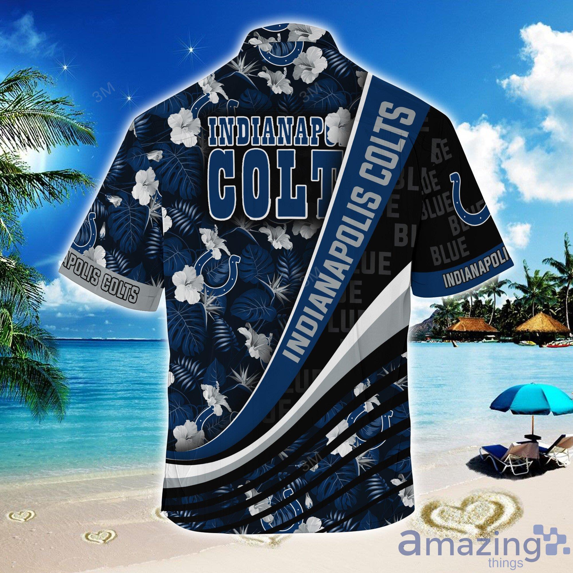 Indianapolis Colts Nfl Cute Black Cat Tropical Pattern Short