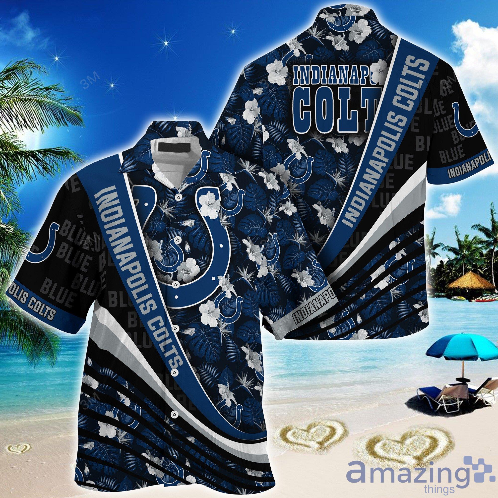 Indianapolis Colts NFL Hawaiian Shirt Tropical Pattern Graphic