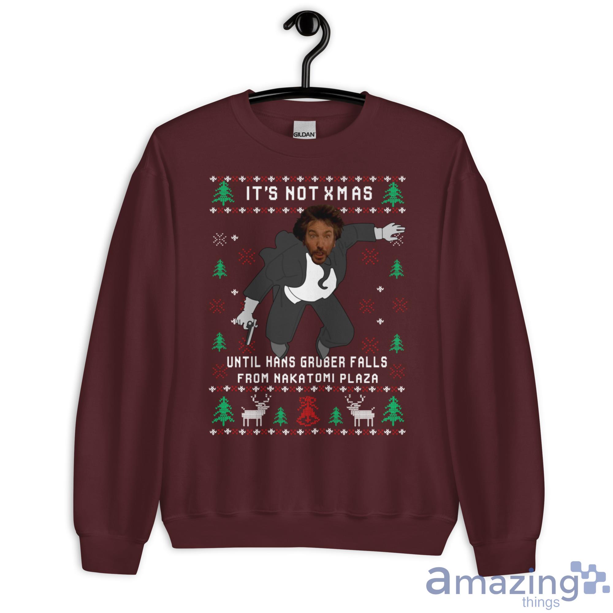 Its Not Xmas Until Hans Gruber Falls From Nakatomi Plaza Christmas Sweatshirt - G180 Unisex Heavy Blend Crewneck Sweatshirt-2