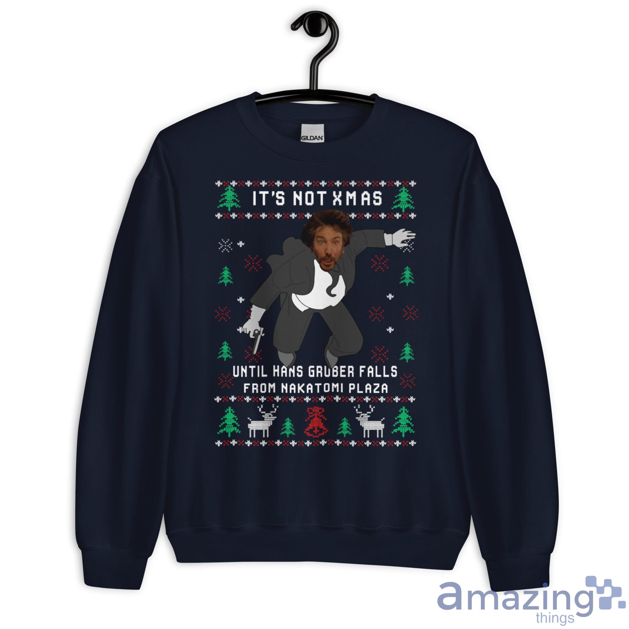 It's Not Xmas Until Hans Gruber Falls From Nakatomi Plaza Christmas Sweatshirt - G180 Unisex Heavy Blend Crewneck Sweatshirt-1