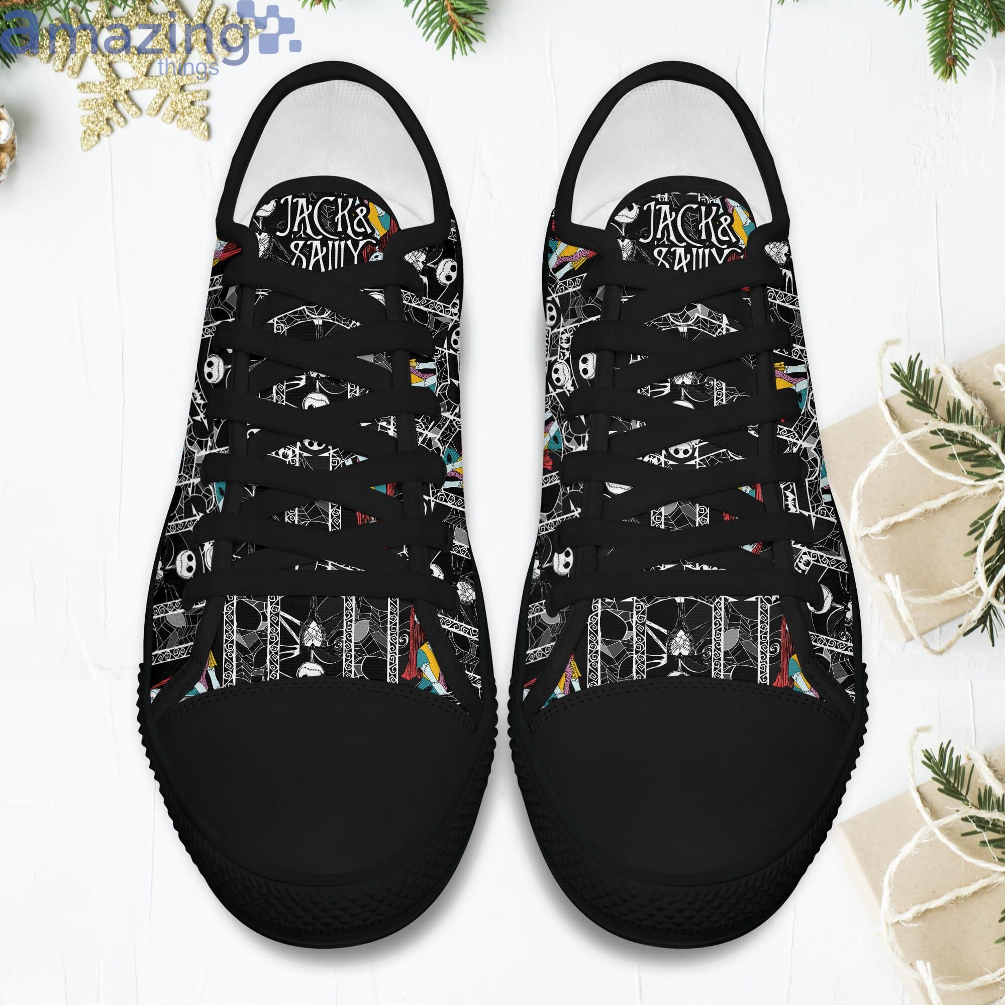 Jack & Sally Patterns Rainbow Disney Cartoon Sneakers Low Top Canvas Shoes image Jack & Sally Patterns Rainbow Disney Cartoon Sneakers Low Top Canvas Shoes Product Photo 3
