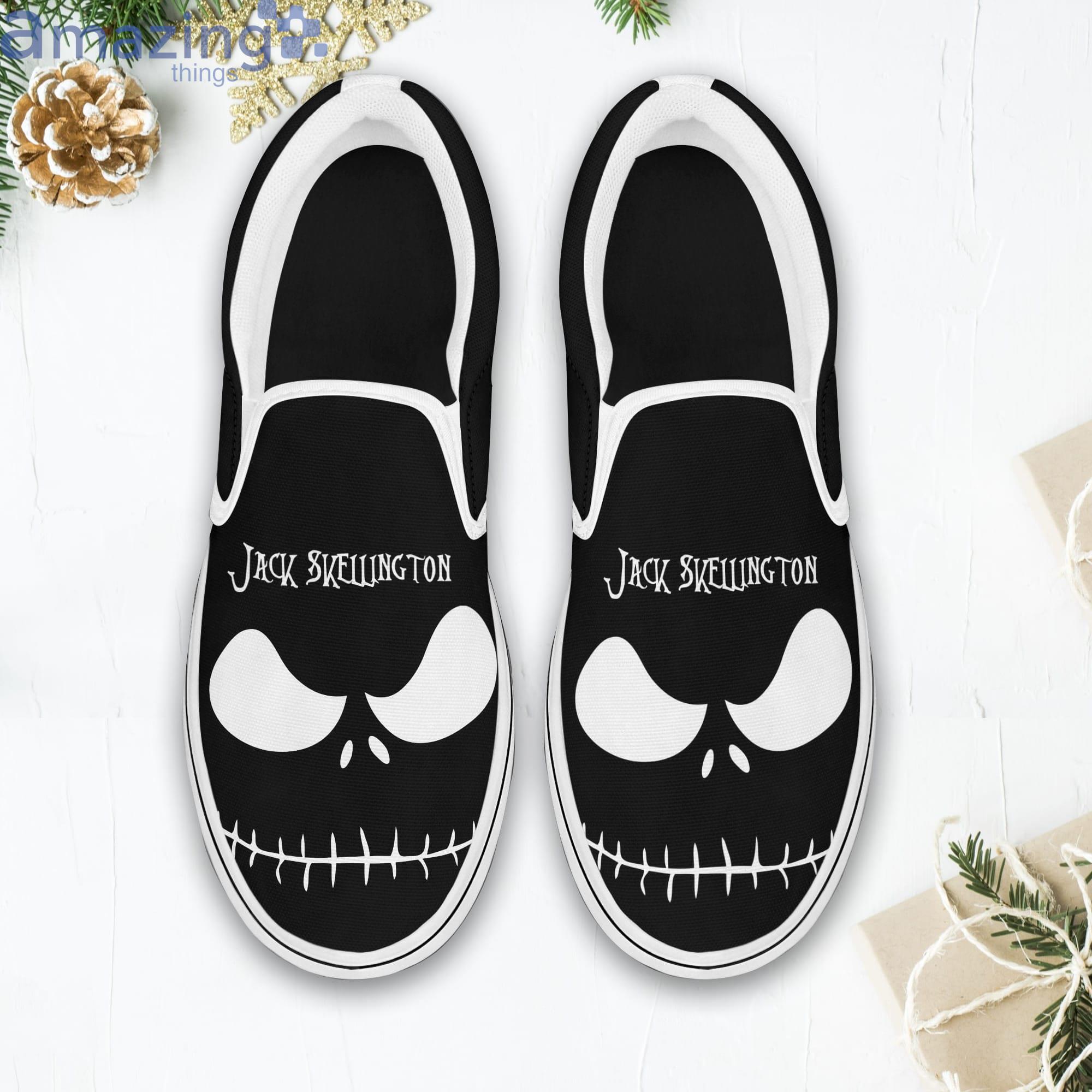 Jack Skellington Black White Disney Halloween Slip On Shoes Product Photo 1 Jack Skellington Black White Disney Halloween Slip On Shoes Product Photo 1