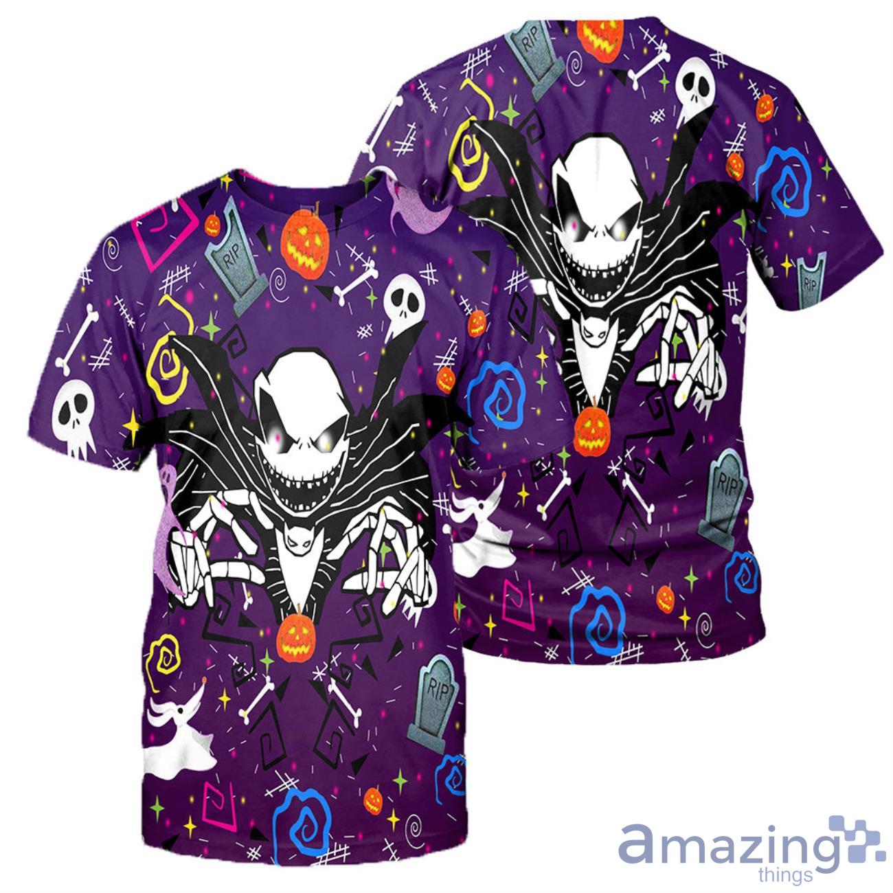 Jack Skellington Halloween Pattern Halloween Gift 3D All Over Printed Shirts Product Photo 1