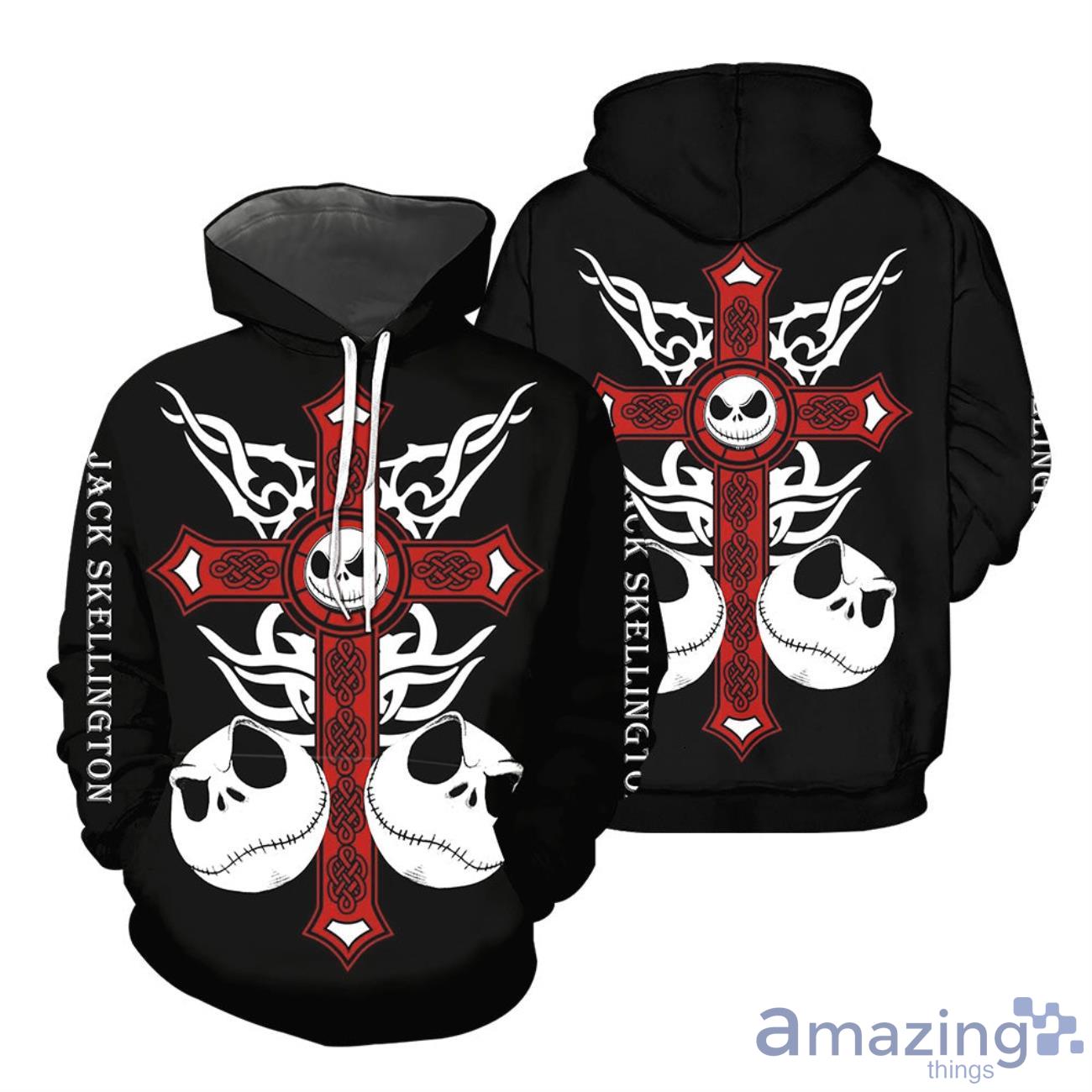Jack Skellington Hoodie Black Halloween Gift 3D All Over Printed Shirts Product Photo 1