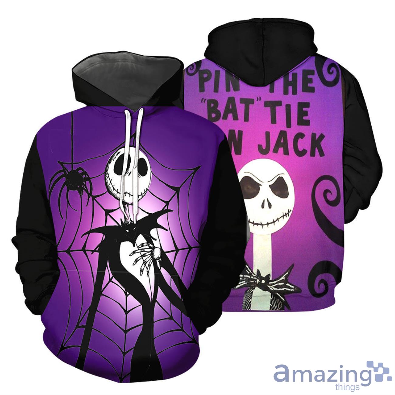 Jack Skellington Pin The Bat Tie On Jack Halloween Gift 3D All Over Printed Shirts Product Photo 1